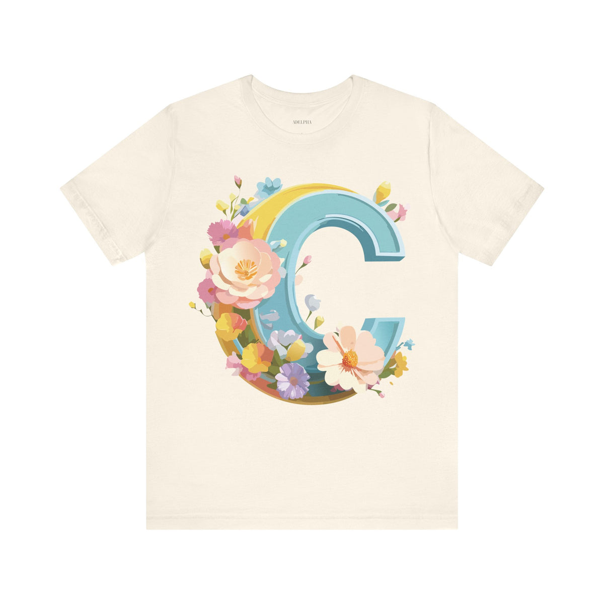 Letter C Graphic Unisex Cotton Bella+Canvas Tee with Art Letter Design