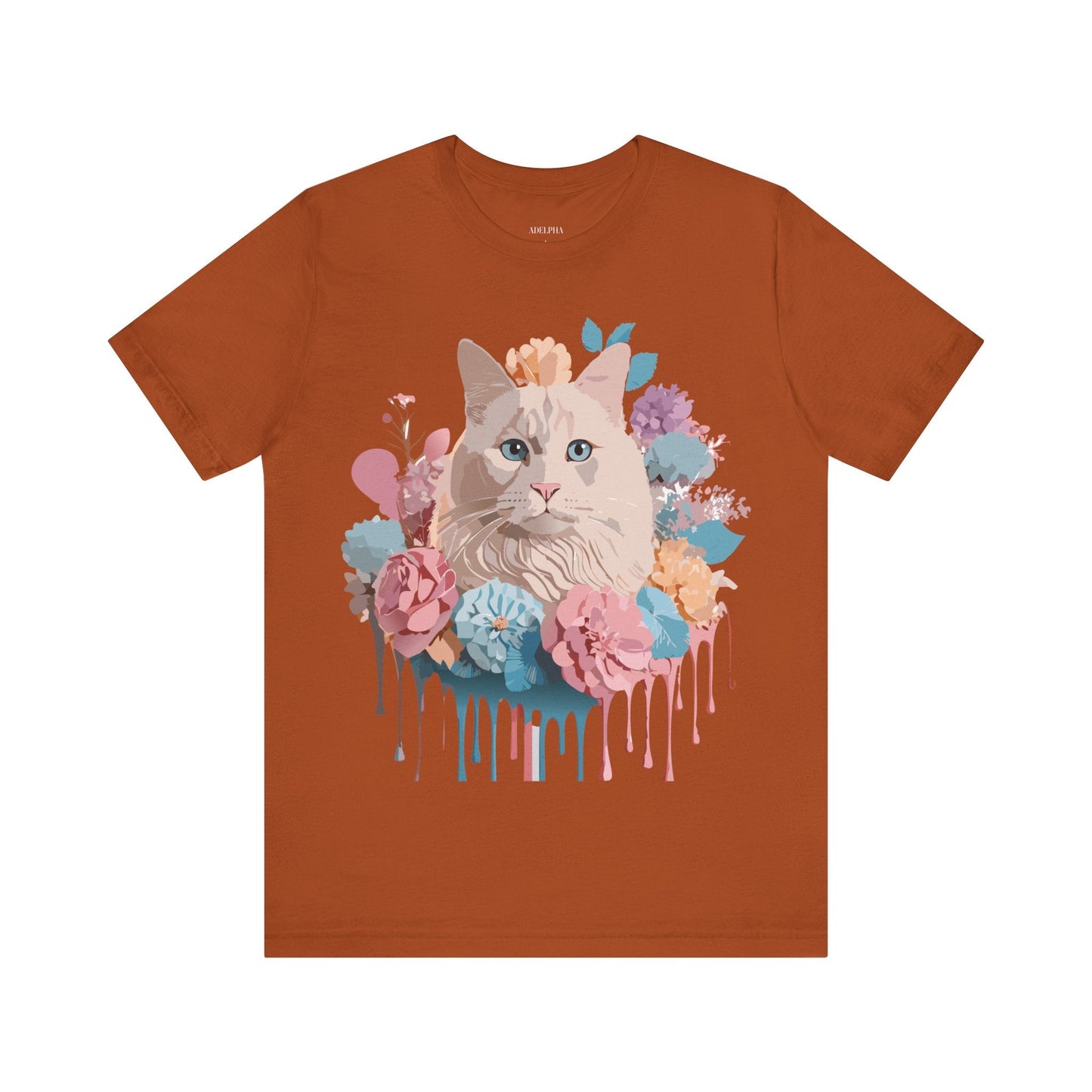 Cat Graphic Tee Unisex Short Sleeve Shirt By Adelpha Vintage Art Design
