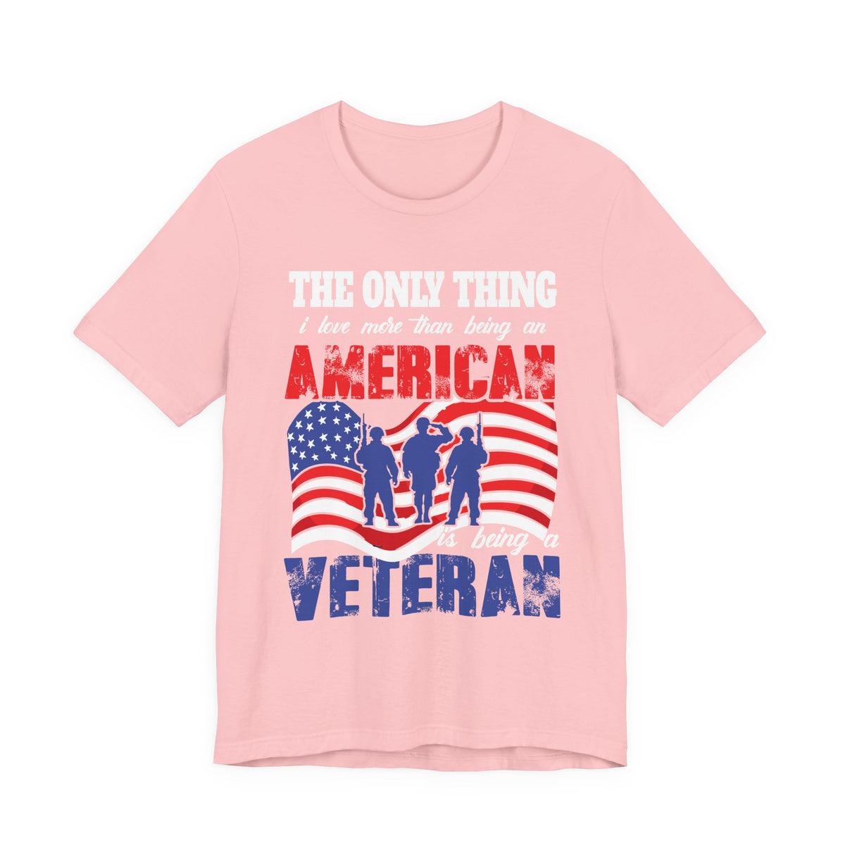 American Veteran silhouette flag T-Shirt Patriotic Veteran Unisex Cotton Tee v8