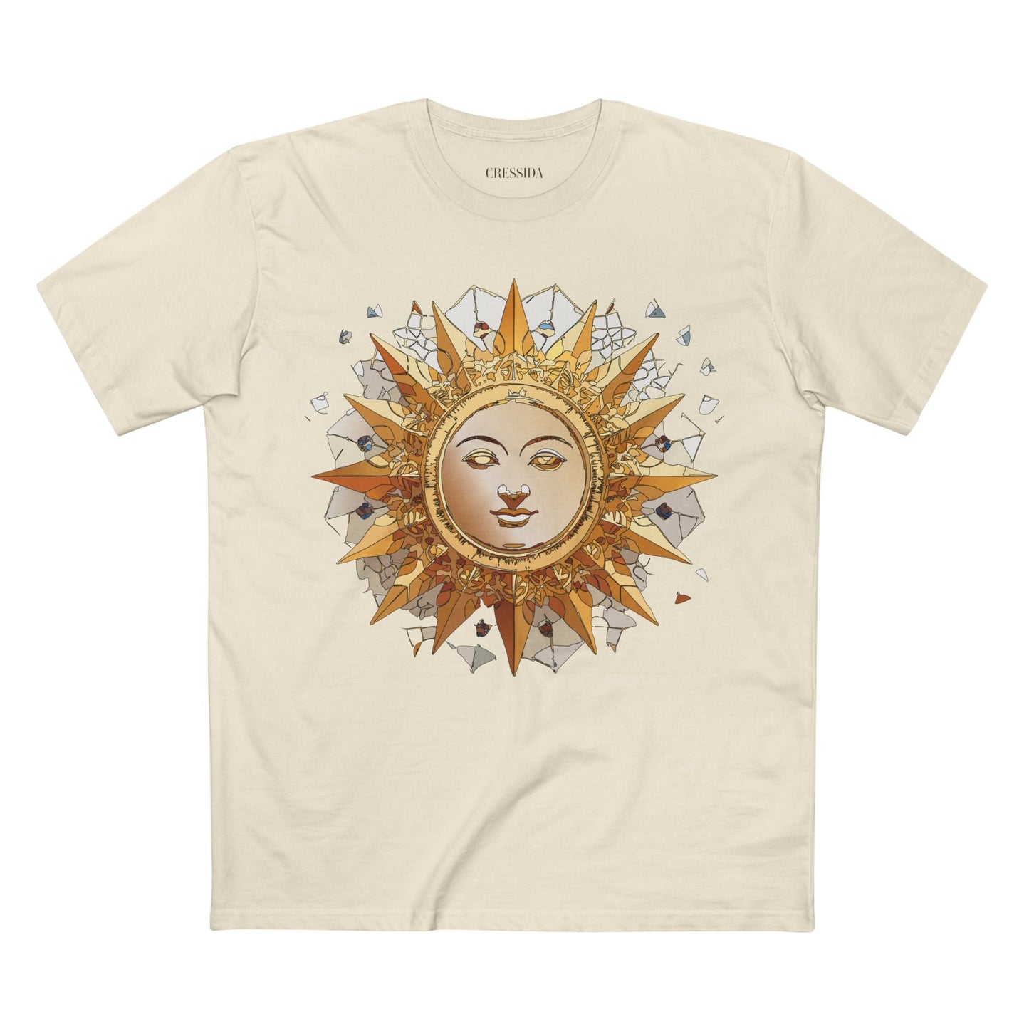 Gold Sun Graphic Unisex 100 Cotton T-Shirt with Golden Art Design 19