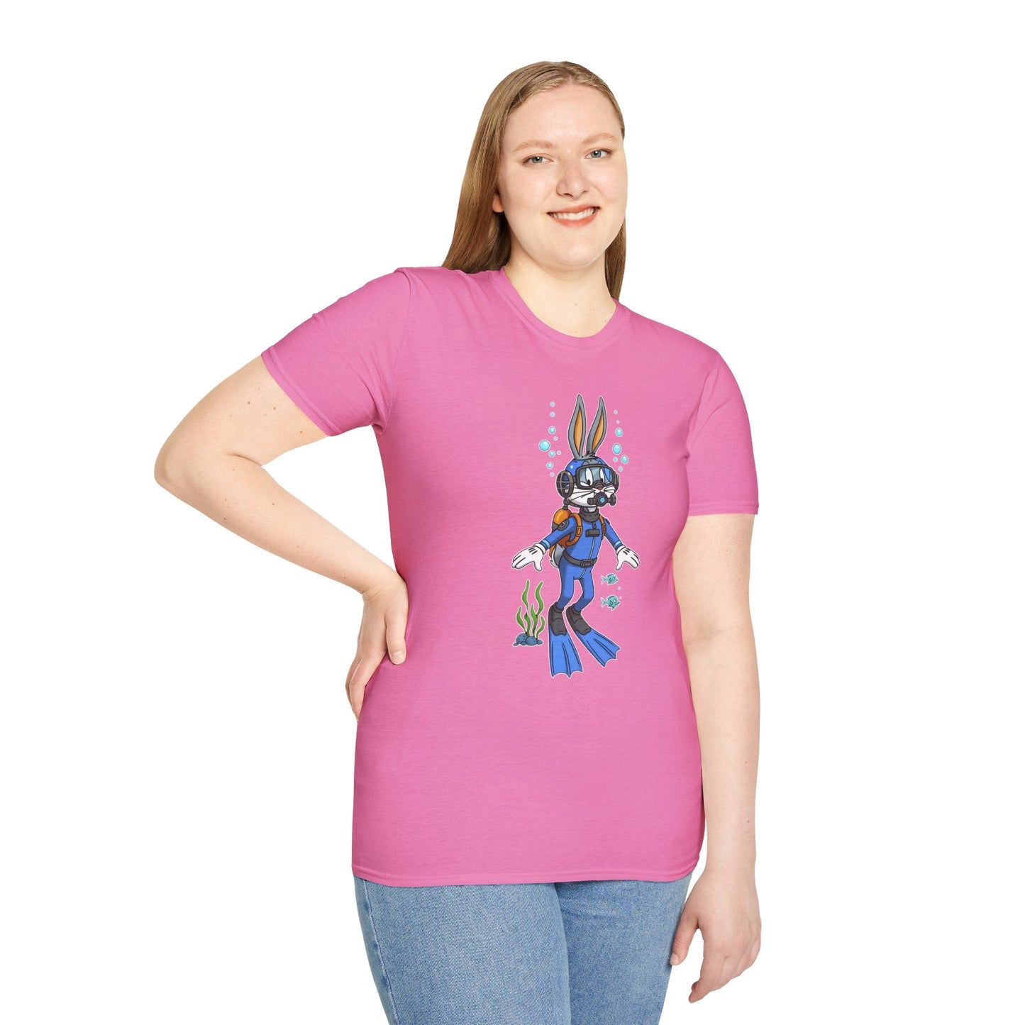 Bugs Bunny T Shirt Unisex Short Sleeve Cartoon Tee Gildan Softstyle 64000 Cotton