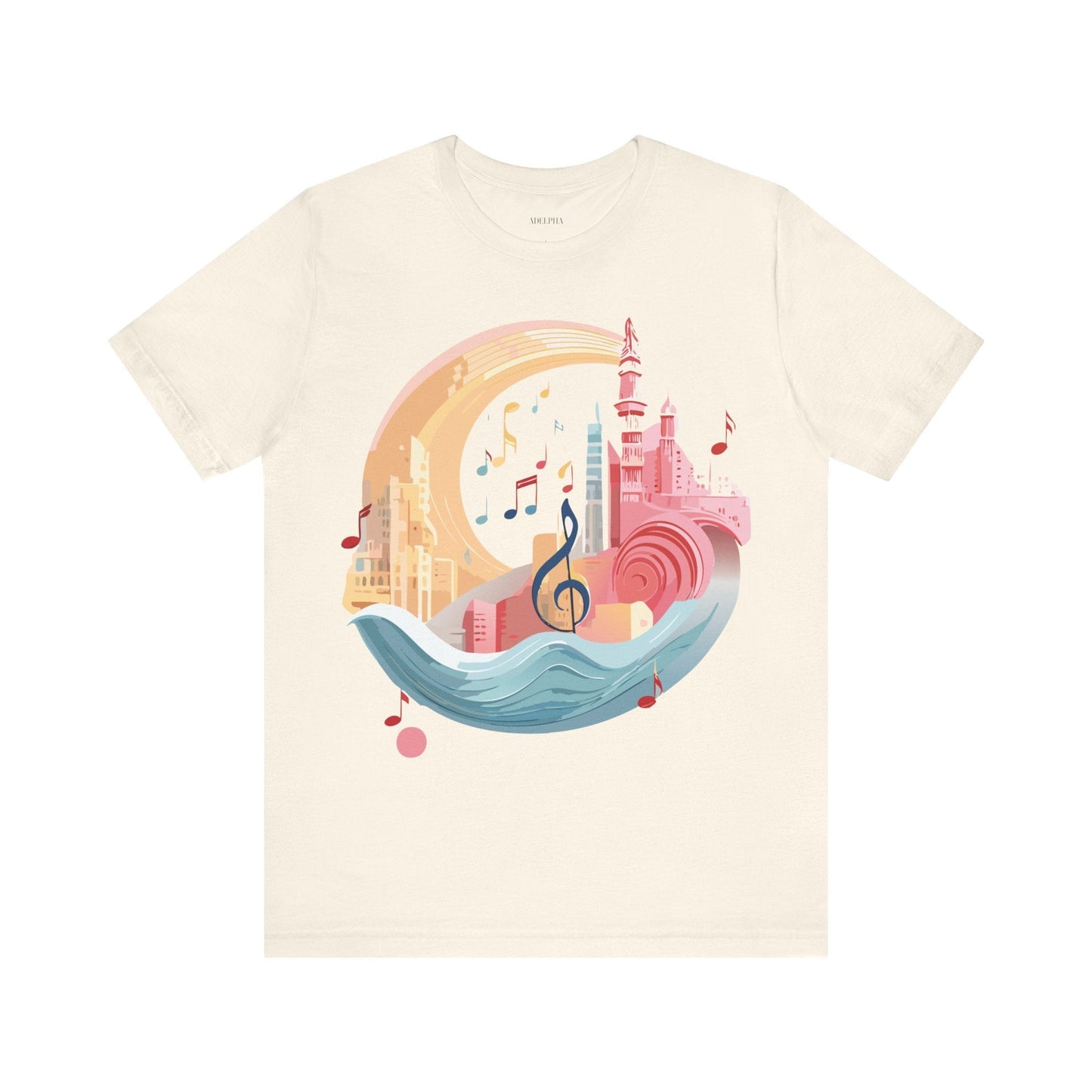 Music Graphic T Shirt Unisex Jersey Short Sleeve Art Design by Adelpha Vintage Inspired Tee