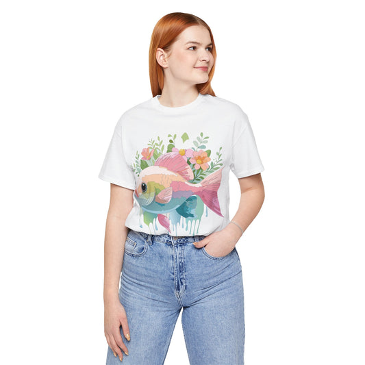 Fish Graphic Unisex 100 Cotton Vintage Artwork Tee 1