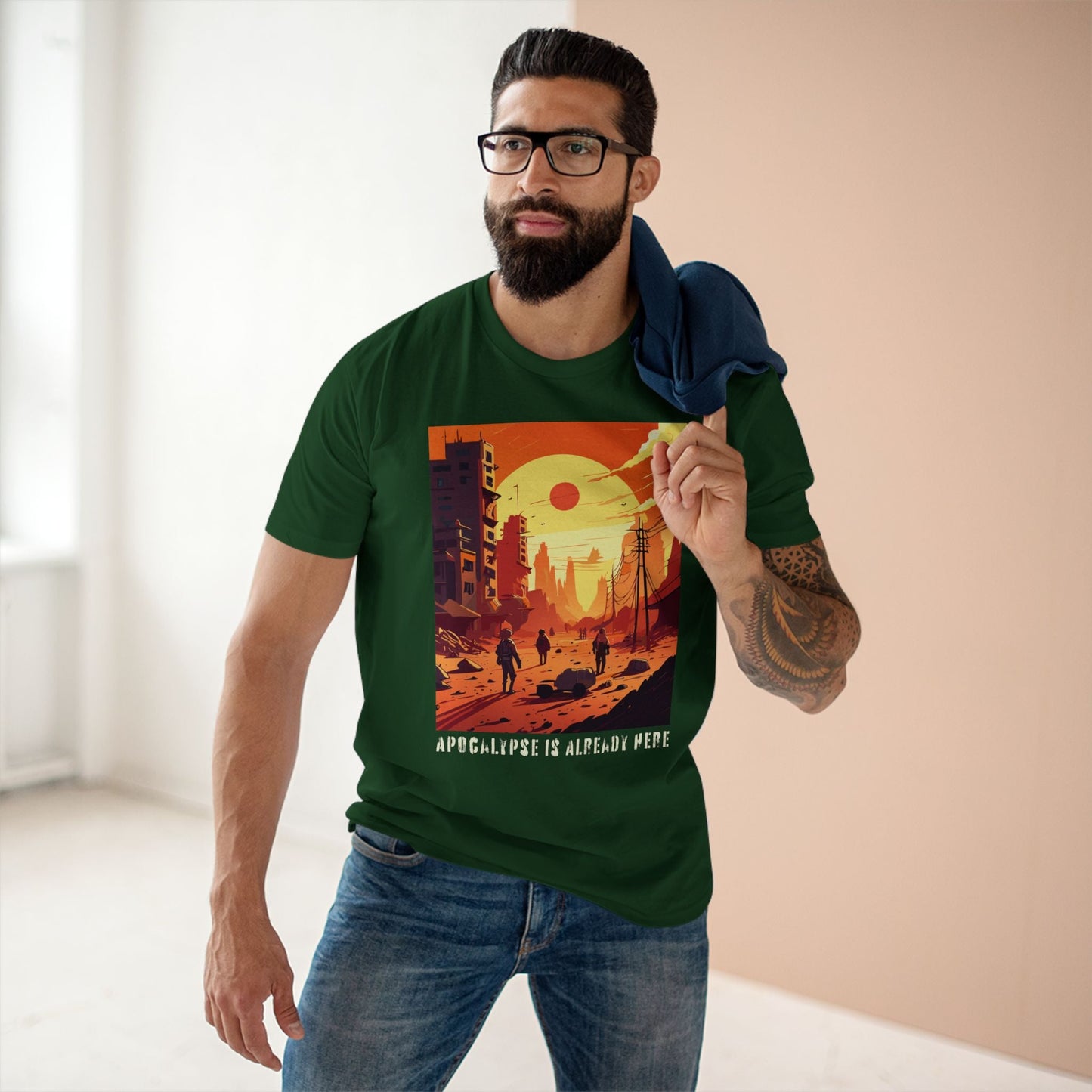 Cataclysm Doomsday Unisex Premium Cotton Tee With Original Art Design From Retro2Nova Collection