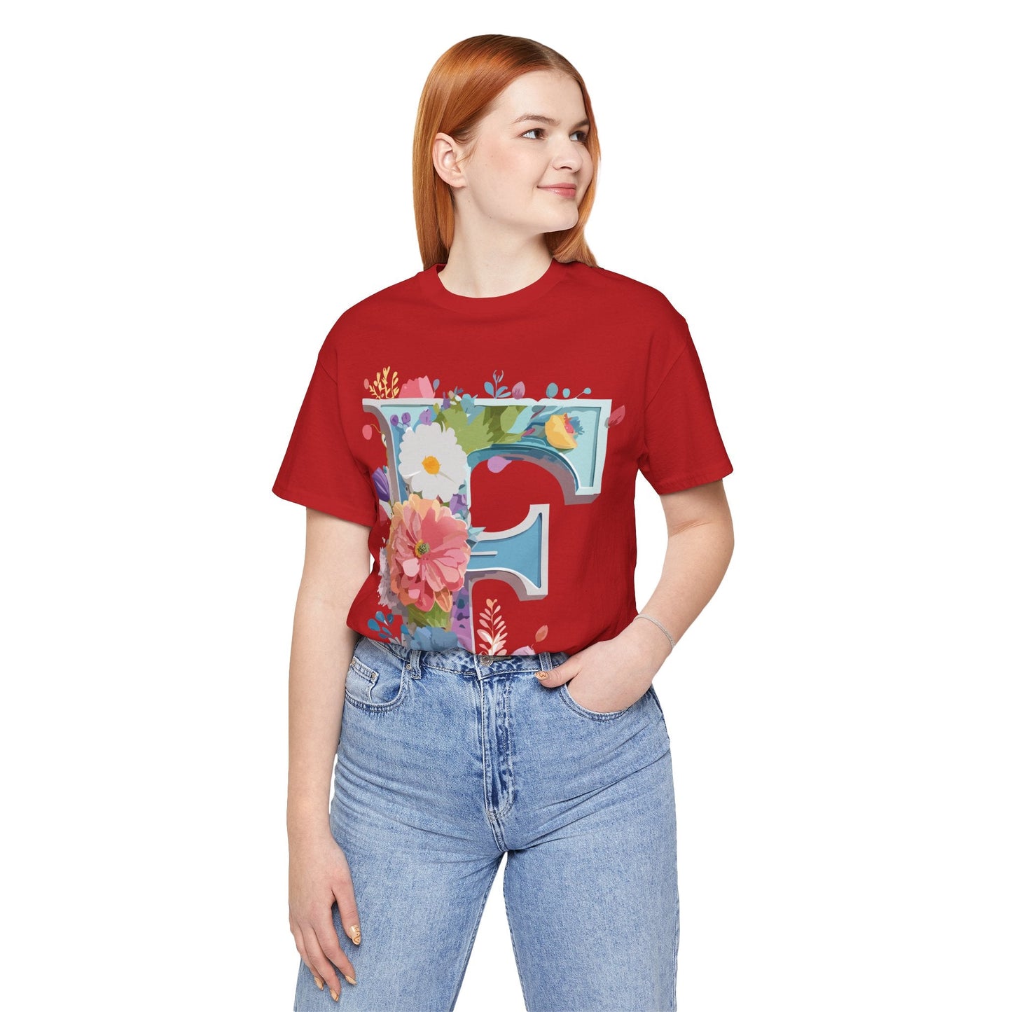 Letter F Shirt Graphic Tee Unisex Adelpha Vintage Inspired Art Design Short Sleeve
