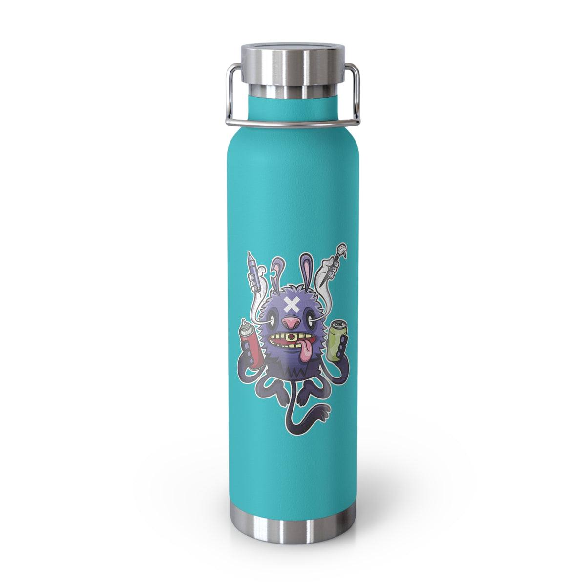 22oz Copper Insulated Water Bottle with Cartoon Design - CV66