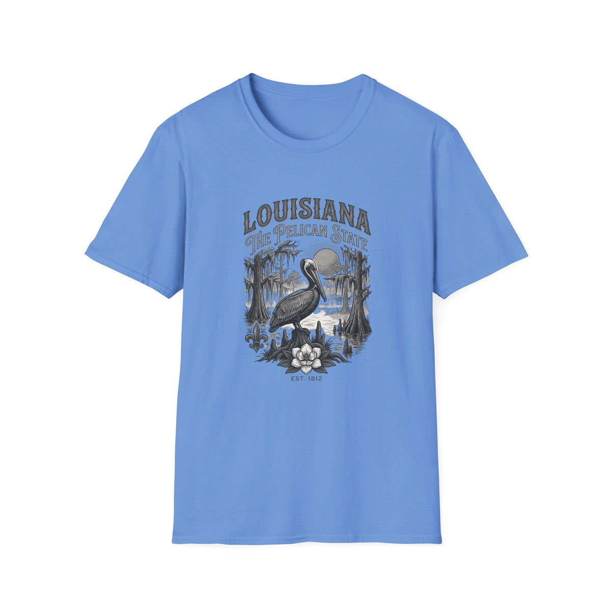 Louisiana Pelican State T-Shirt — Vintage Travel Tourist Graphic Design Unisex 100 Cotton Gildan T-Shirt