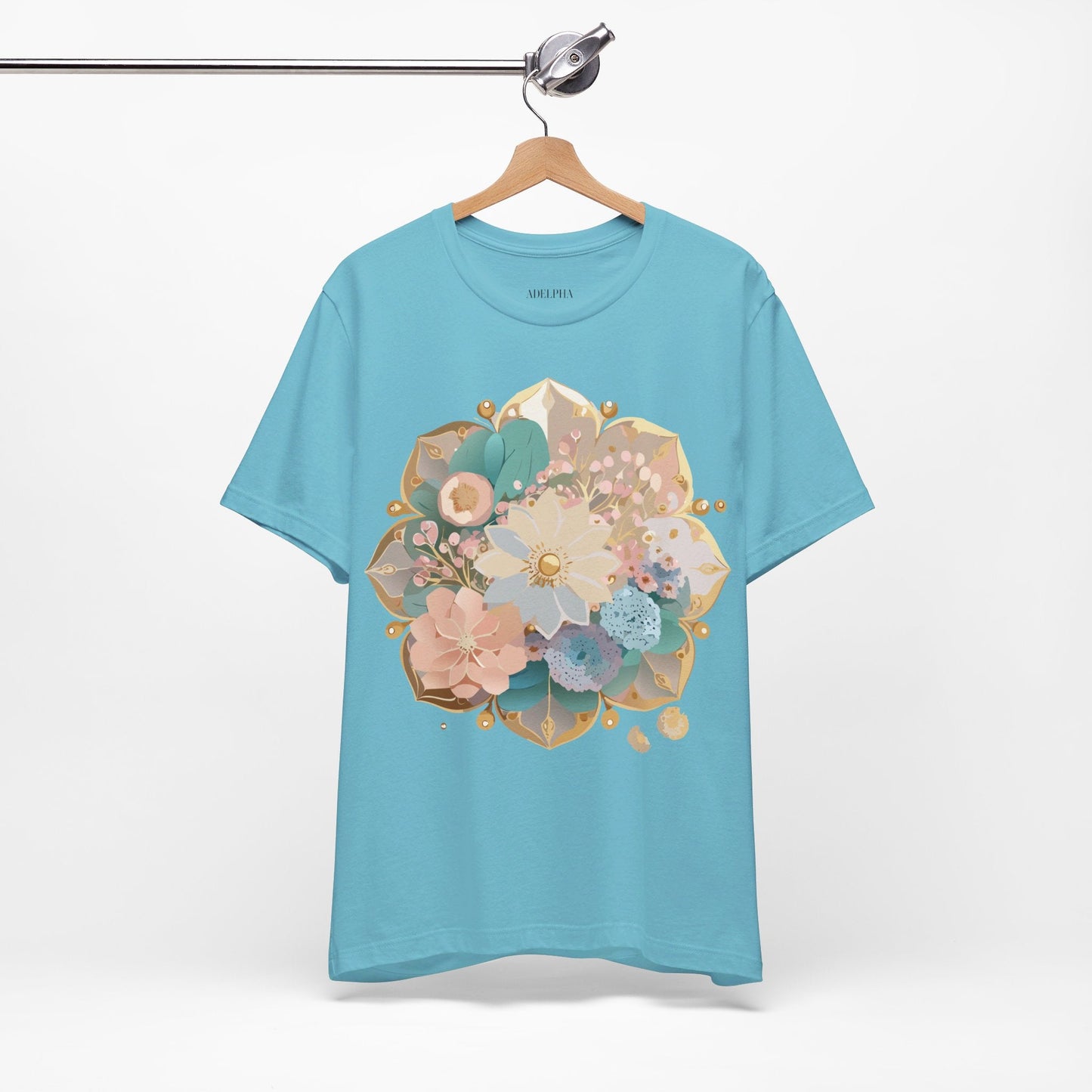 Mandala Shirt Graphic Tee Unisex Jersey Short Sleeve Adelpha Art Design Vintage Inspired Artwork