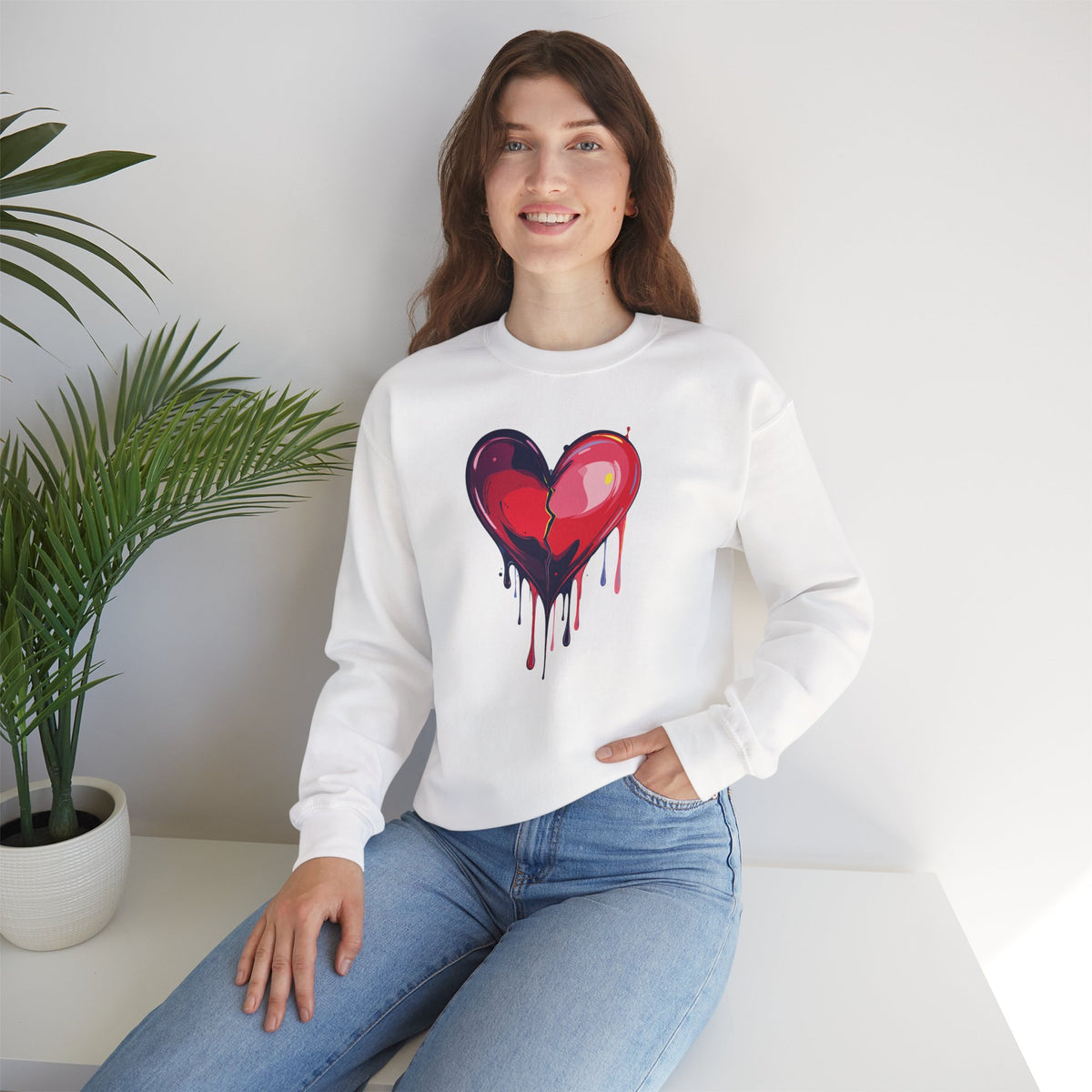 Big Red Heart Sweatshirt, Love Sweatshirt, Valentine's Day Sweatshirt, Heart Sweatshirt 118