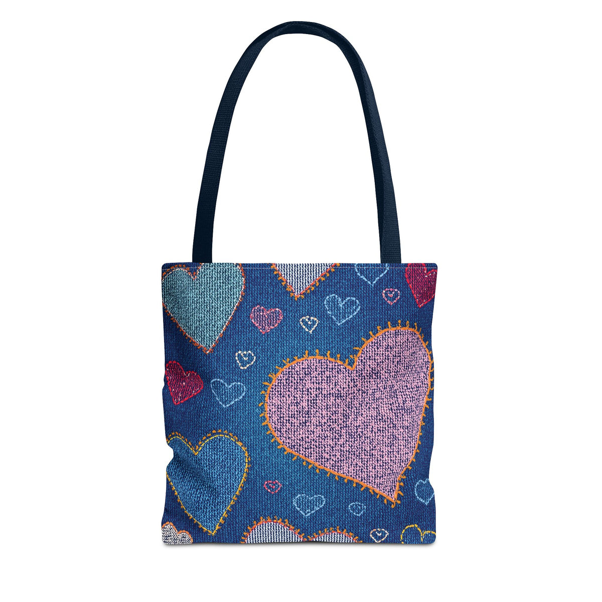 Love Day Graphic Design Denim Fabric Imitation Print Unisex Canvas Bag POLY 3 Sizes Tote Bag 201-27