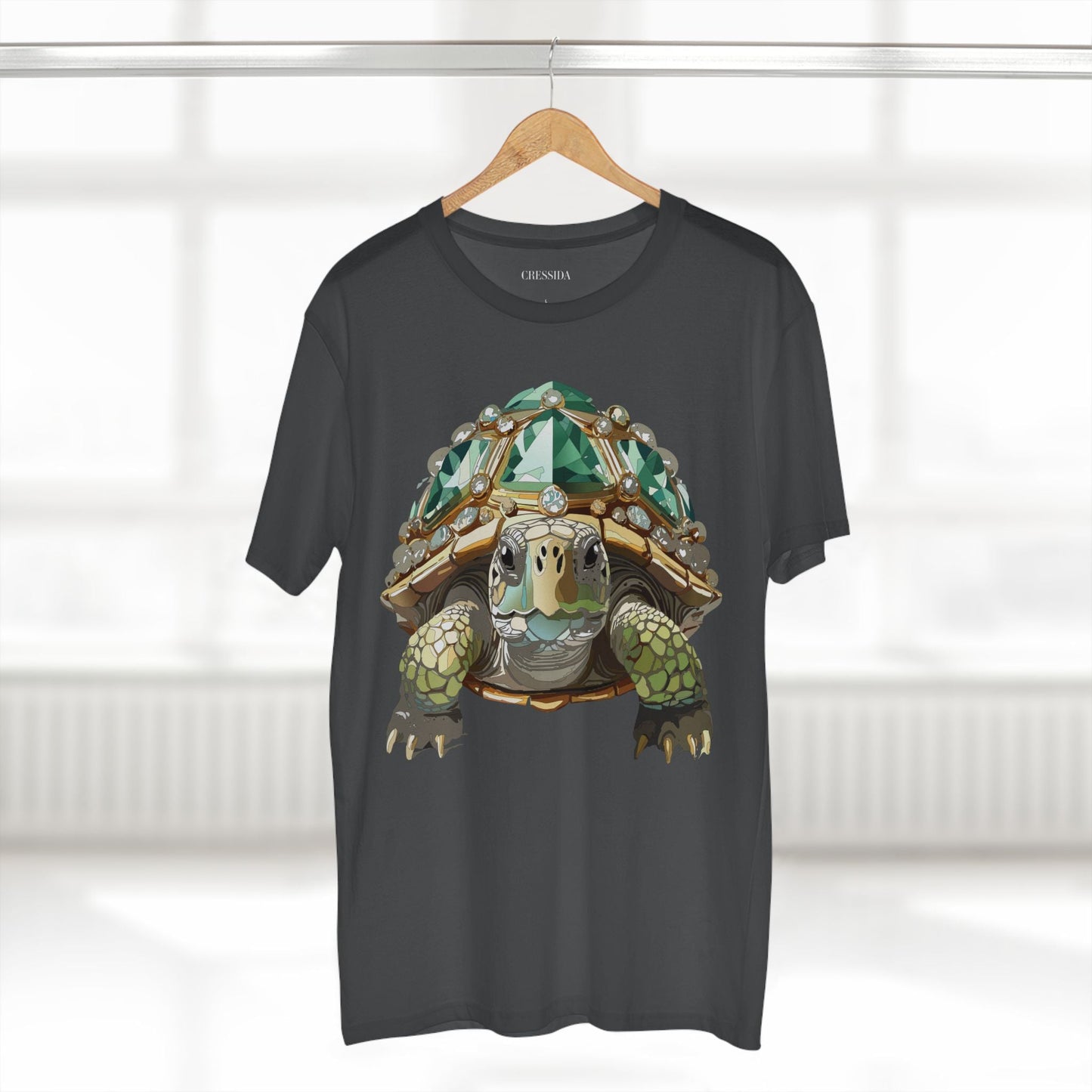 Turtle Graphic Unisex 100 Cotton Tee With Unique Animal Golden Medallion Art Design 30
