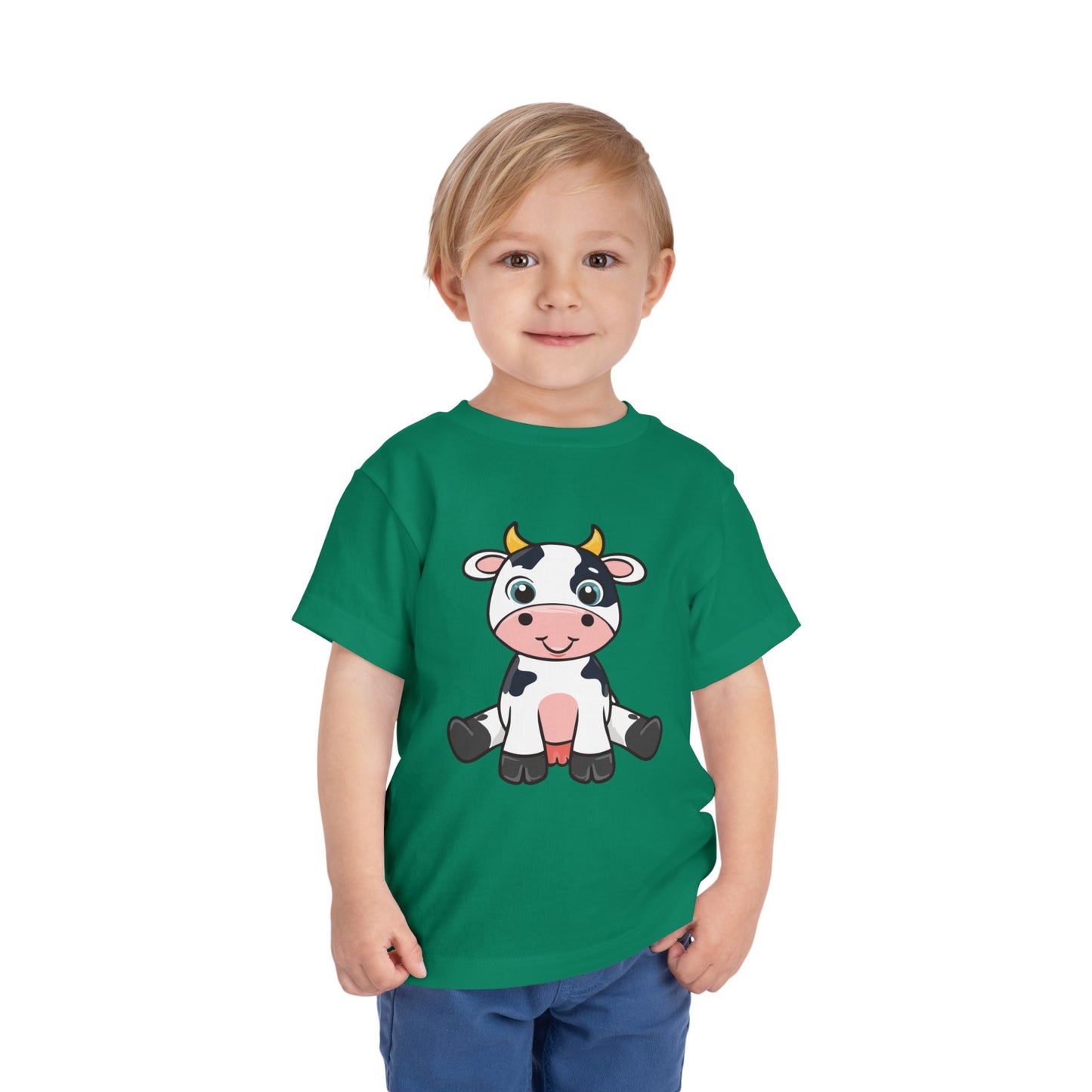 Cute Cow Toddler Short Sleeve Tee - Adorable Kids T-Shirt for Animal Lovers (T2-T5)