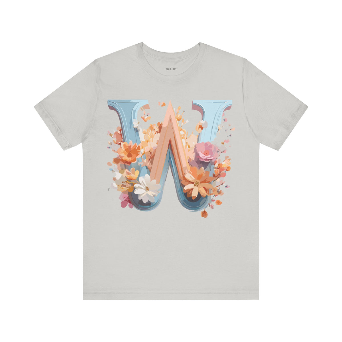 Letter W Graphic Unisex Cotton Bella+Canvas Tee with Art Letter Design