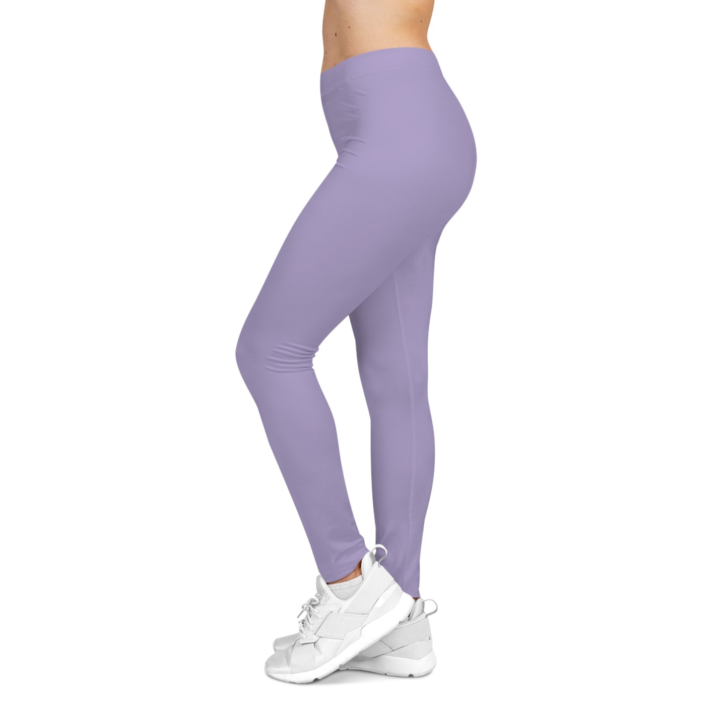 Lilac Mist Color Women's Poly-Span Casual Leggings XS-2XL