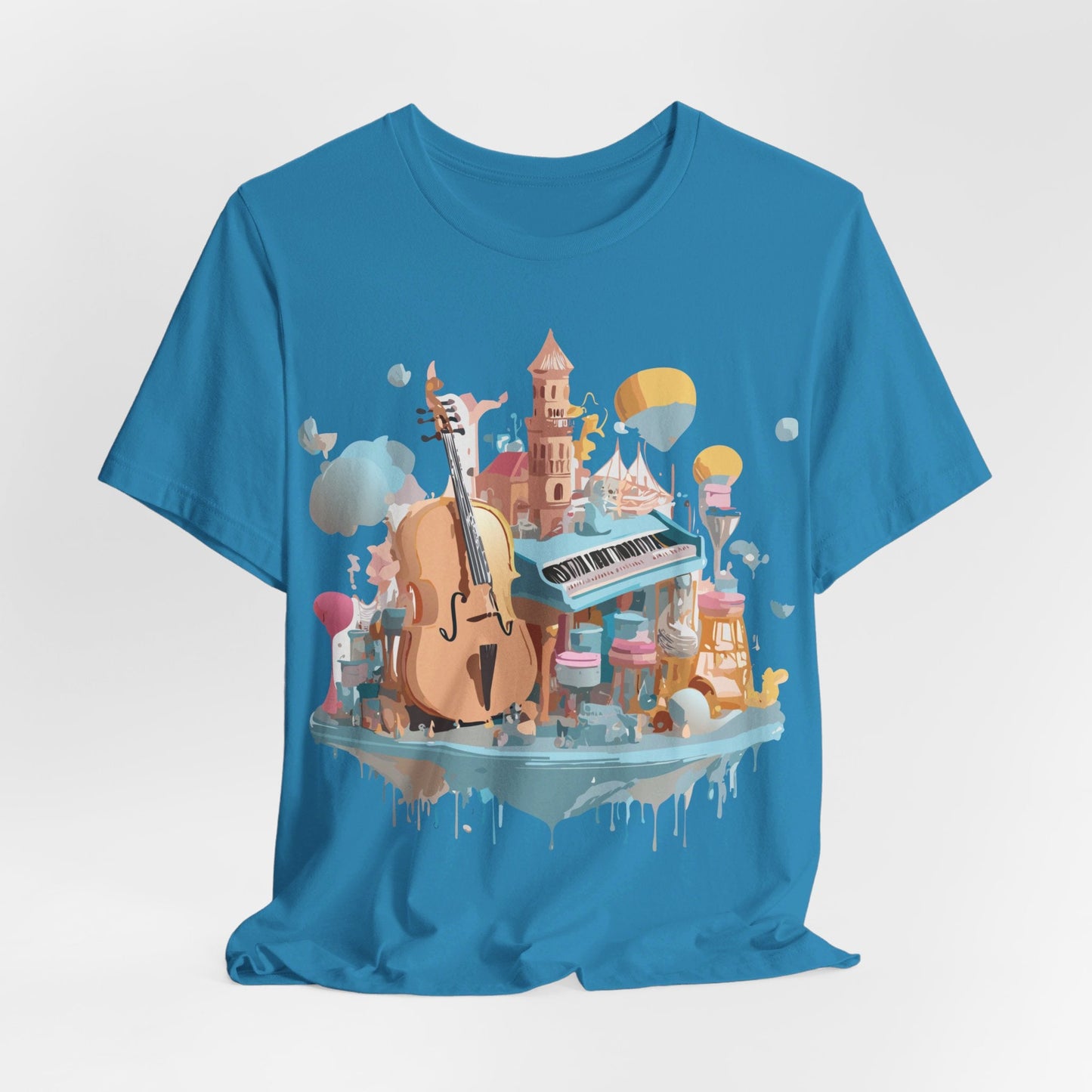Music Graphic Tee Unisex Vintage Art Design By Adelpha Premium Short Sleeve T Shirt