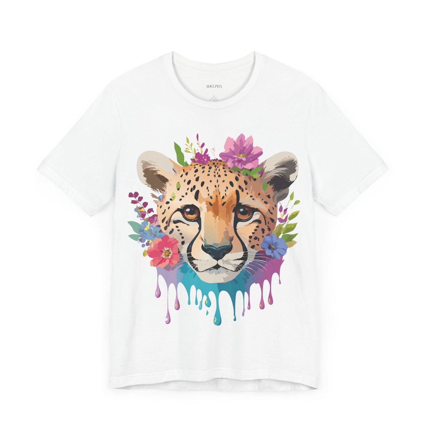 Adelpha Graphic Tee Cheetah Art Design Unisex Short Sleeve Shirt