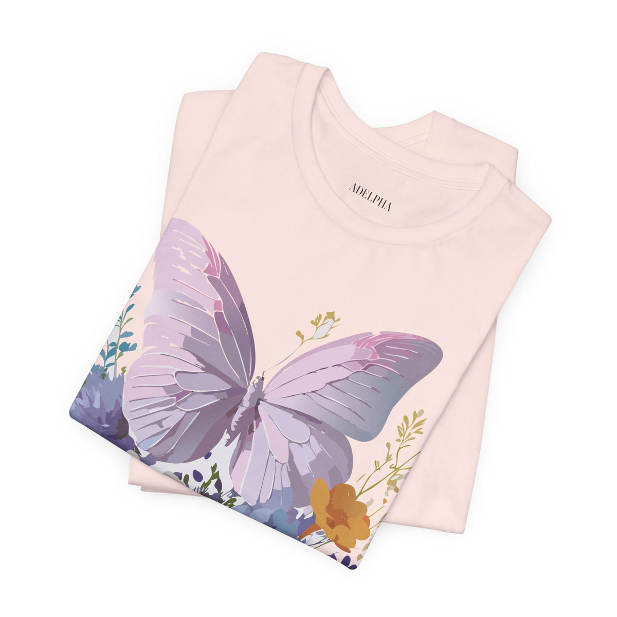 Butterfly Graphic Unisex Cotton Bella+Canvas Tee with Art Design n18