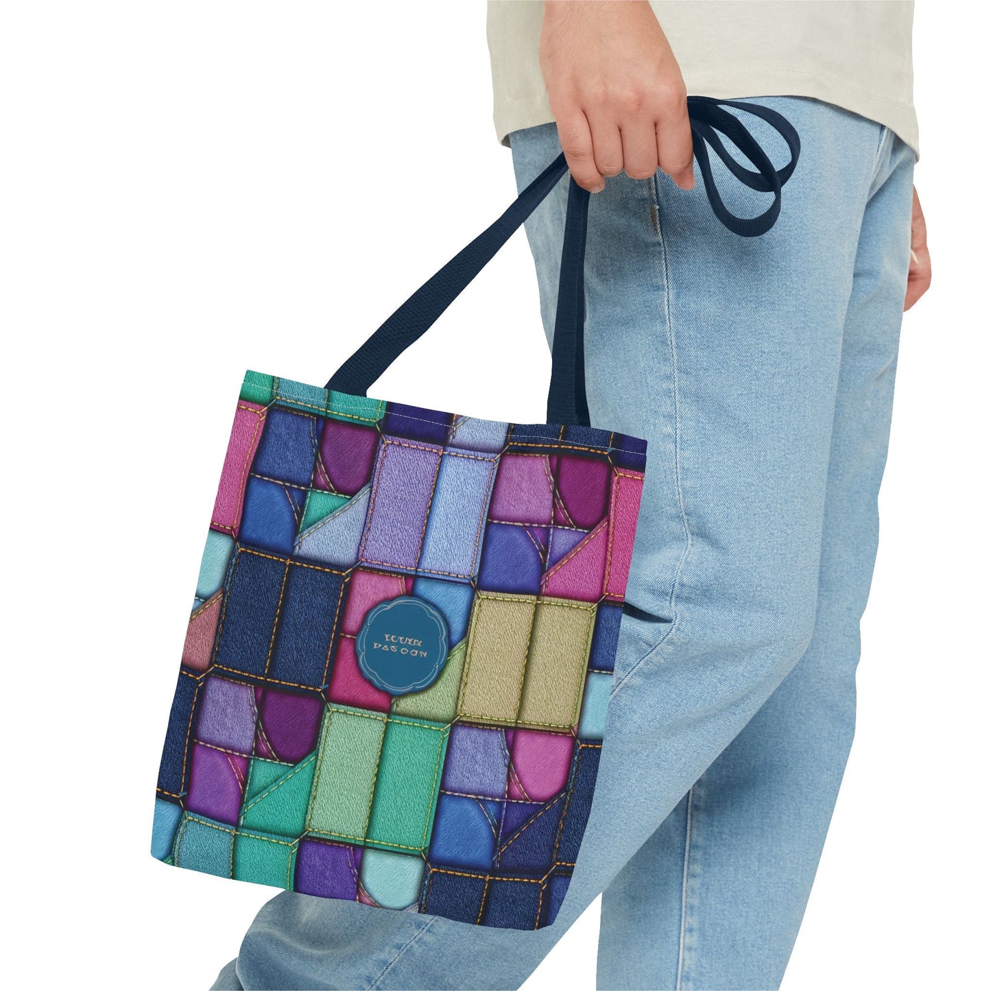 Denim Canvas Bag, Tote Bag Denim Printify