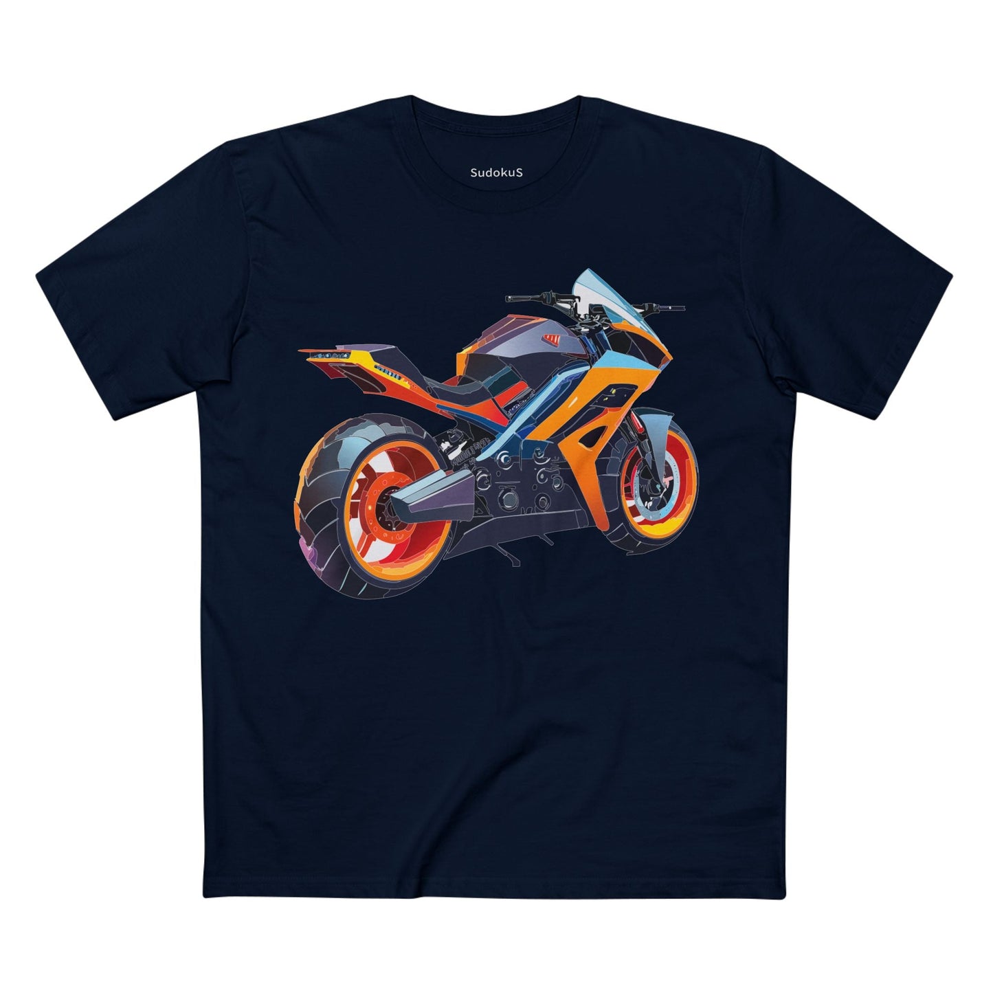Moto Bike Graphic Unisex 100 Cotton Staple Tee 30