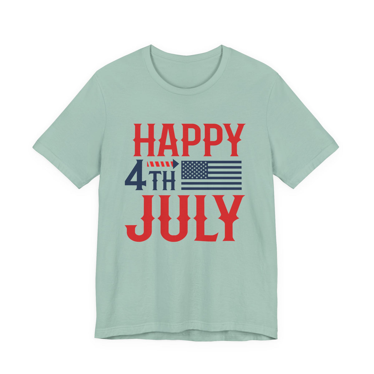 Happy 4th July American Flag T-Shirt Independence Day Patriotic Unisex Cotton Tee 011
