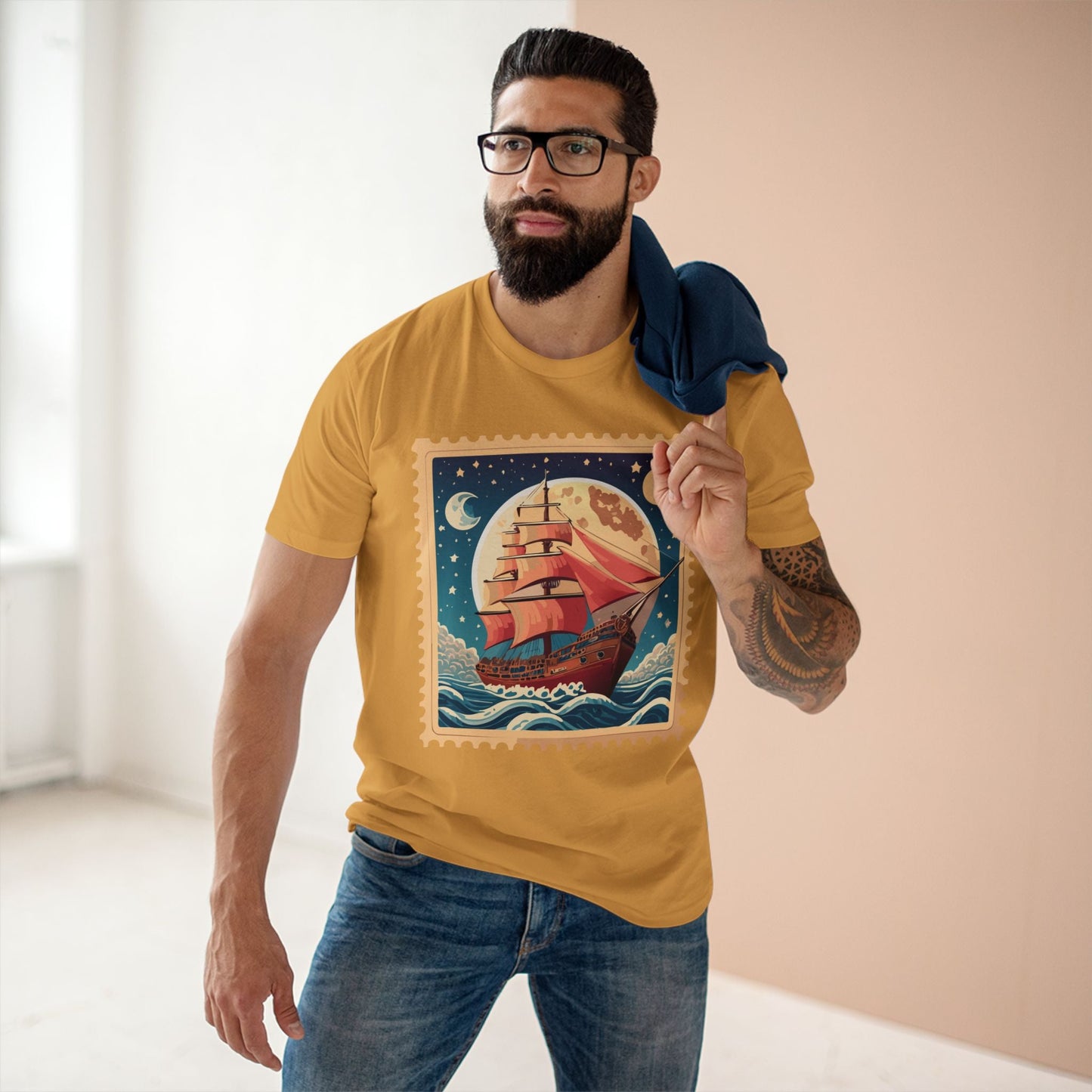 Postage Stamp Shirt Unisex Art Tee Premium Cotton Staple Retro2Nova Art Collection