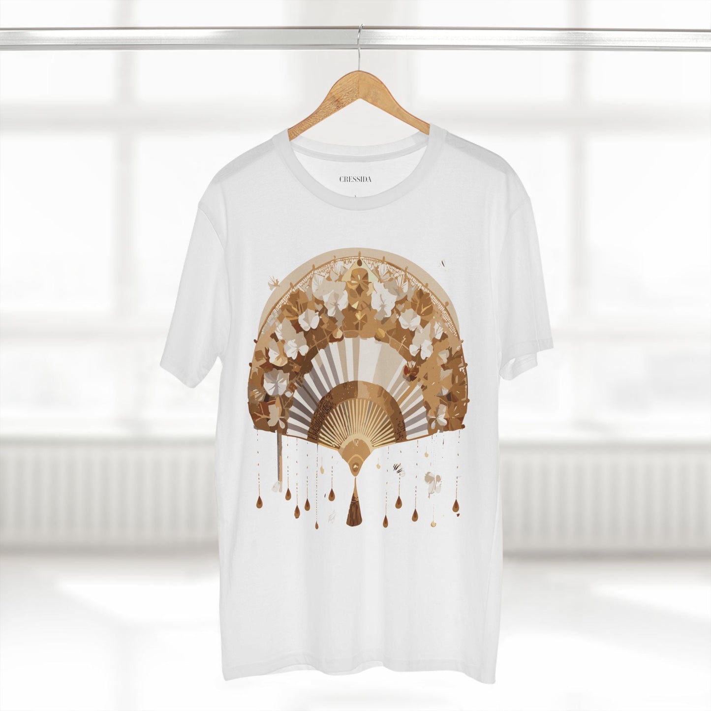 Antique Fan Graphic Design T-Shirt Unisex 100 Cotton Floral Carnival Artwork Tee 17
