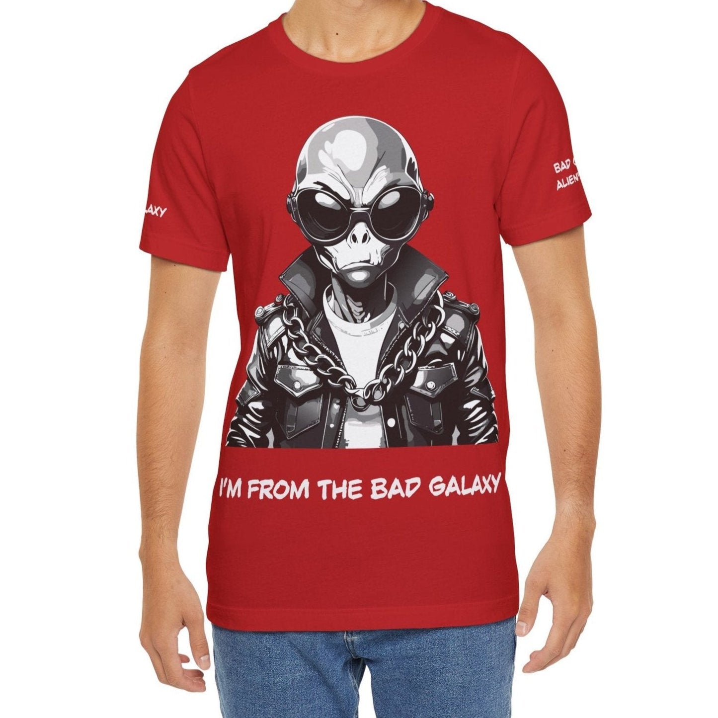 Tee Shirt With Alien From Bad Galaxy 100 Percent Cotton Made To Order Eco Friendly Inks Tee