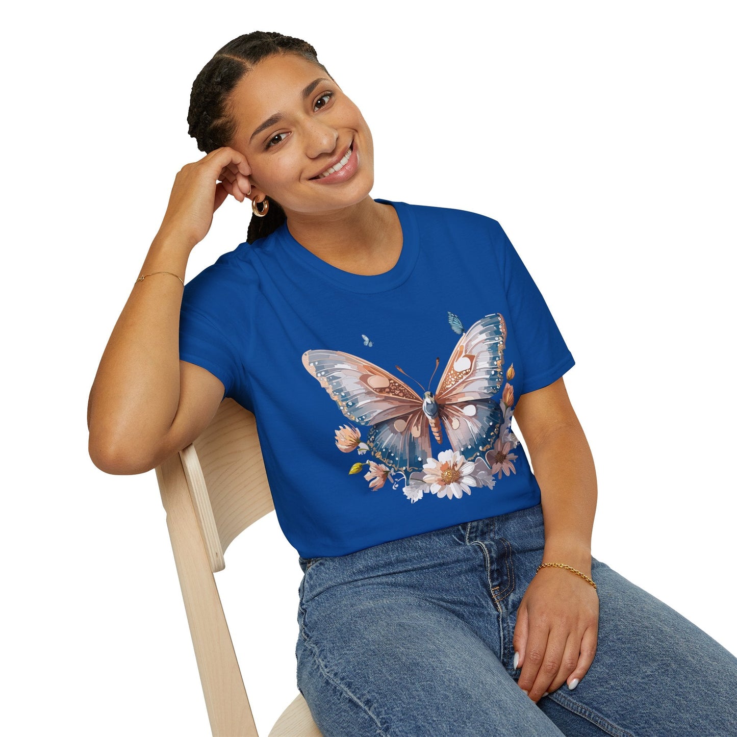 Butterfly Shirt Unisex Monarch Design Gildan 64000 Ring Spun Cotton Softstyle Tee For Comfort
