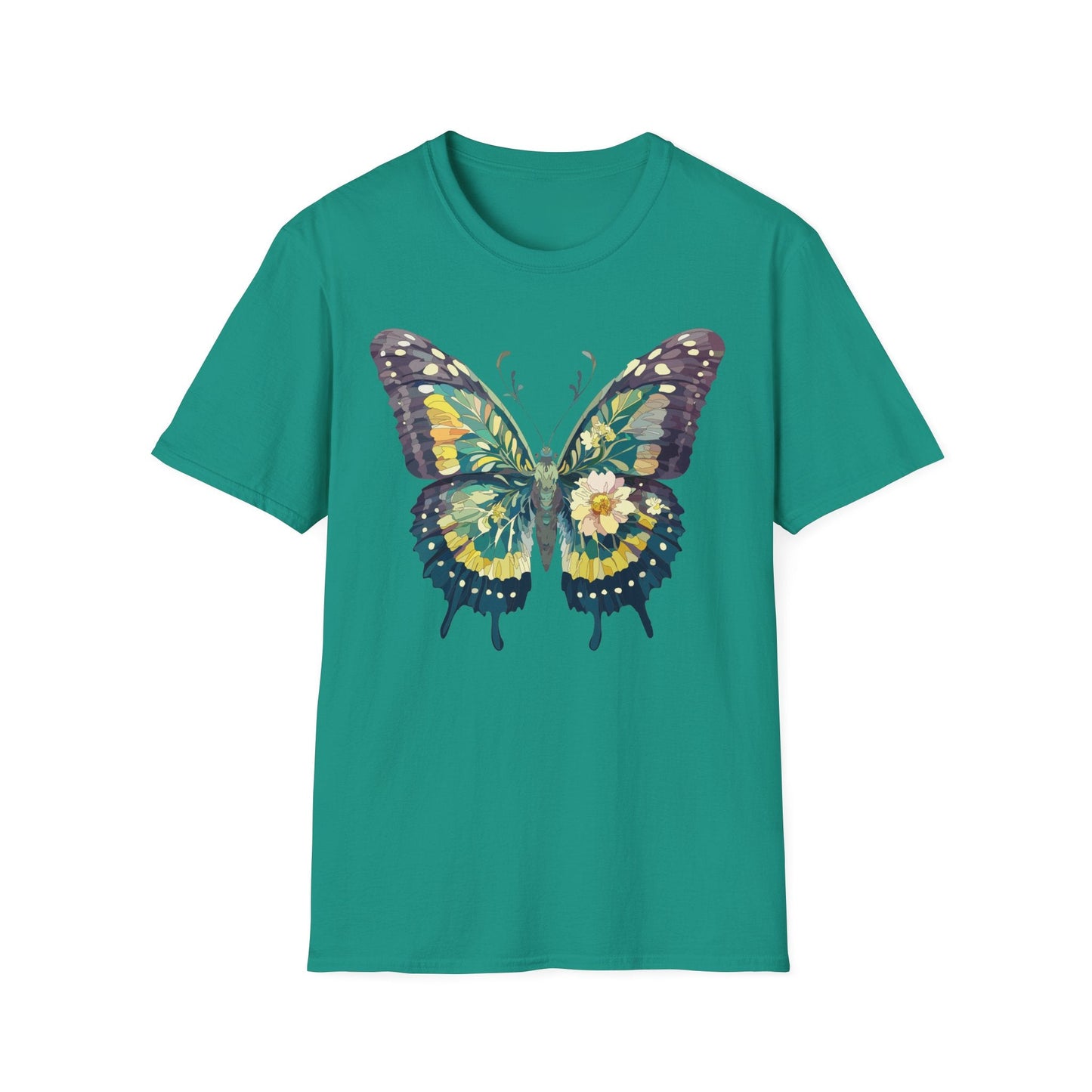 Butterfly Shirt Unisex Monarch Print T Shirt Gildan Softstyle 64000 Lightweight Tee