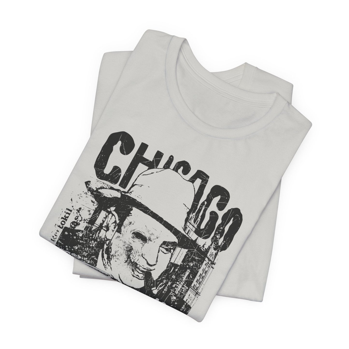 Chicago Retro Mobster Illustration Tee Vintage Car Cityscape Art Design T-Shirt A-8