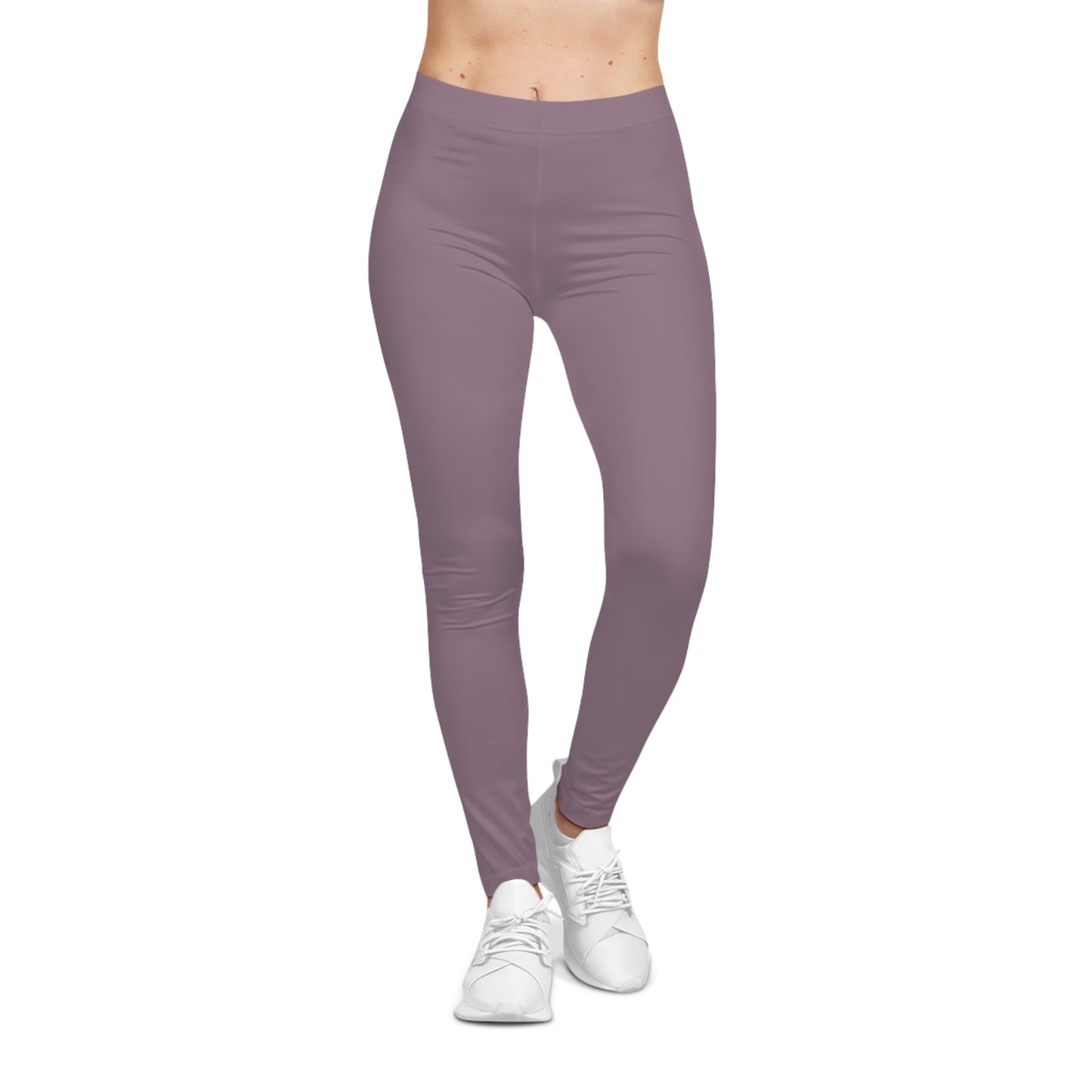 Dusty Mauve Color Women's Poly-Span Casual Leggings XS-2XL