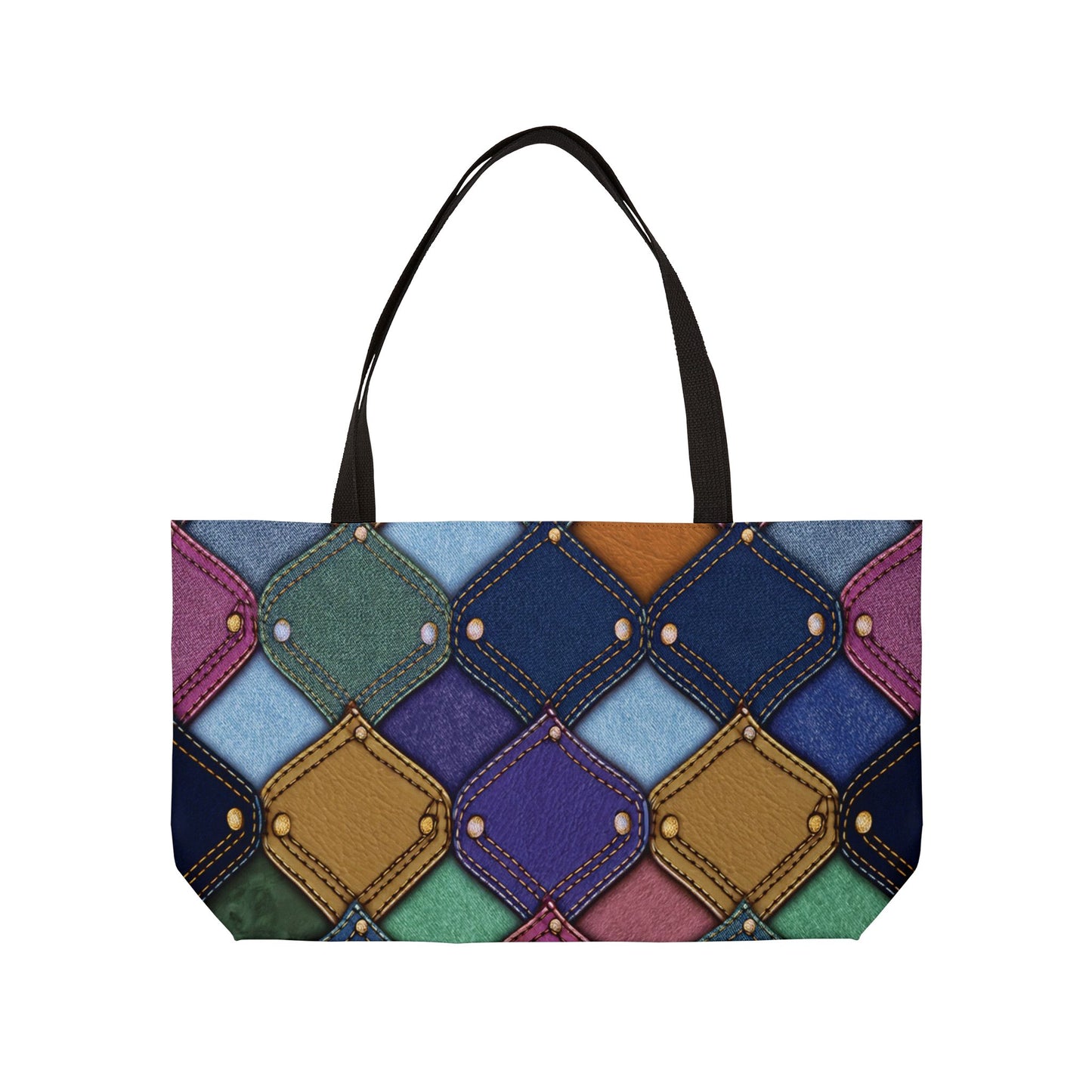 Denim Print Yoga Bag High-Quality 100% Spun Polyester 24x13 Canvas Gym Bag 40