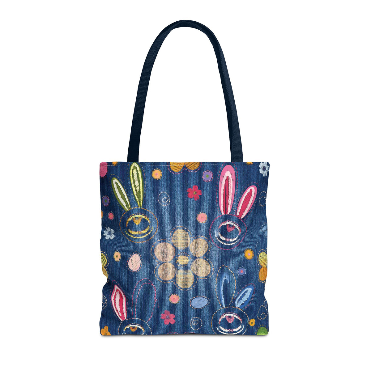 Easter Graphic Design Denim Fabric Imitation Print Unisex Canvas Bag Poly Spun 3 Sizes Tote Bag 204-9