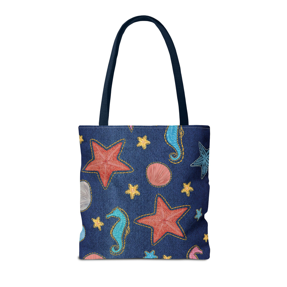 Denim Fabric Imitation Print Unisex Canvas Bag Poly Spun 3 Sizes Tote Bag 182-20