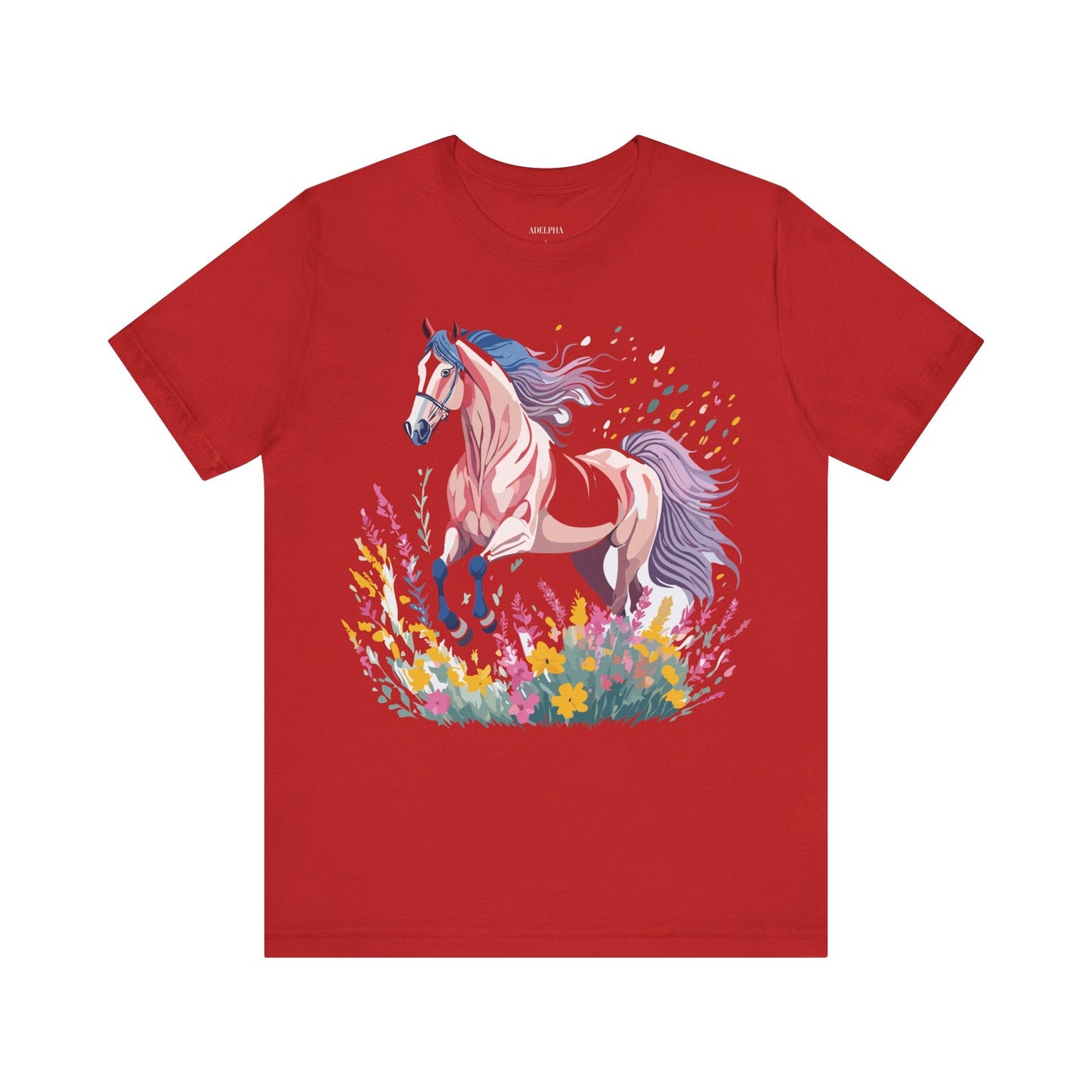 Horse Graphic Tee Unisex Short Sleeve Jersey Shirt Adelpha Vintage Inspired Art Collection