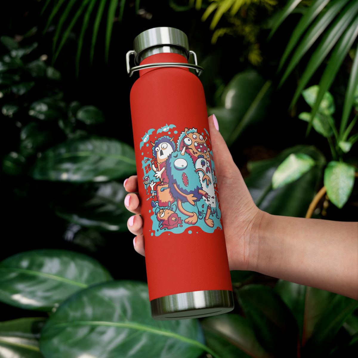 22oz Copper Insulated Water Bottle with Cartoon Design - CV73