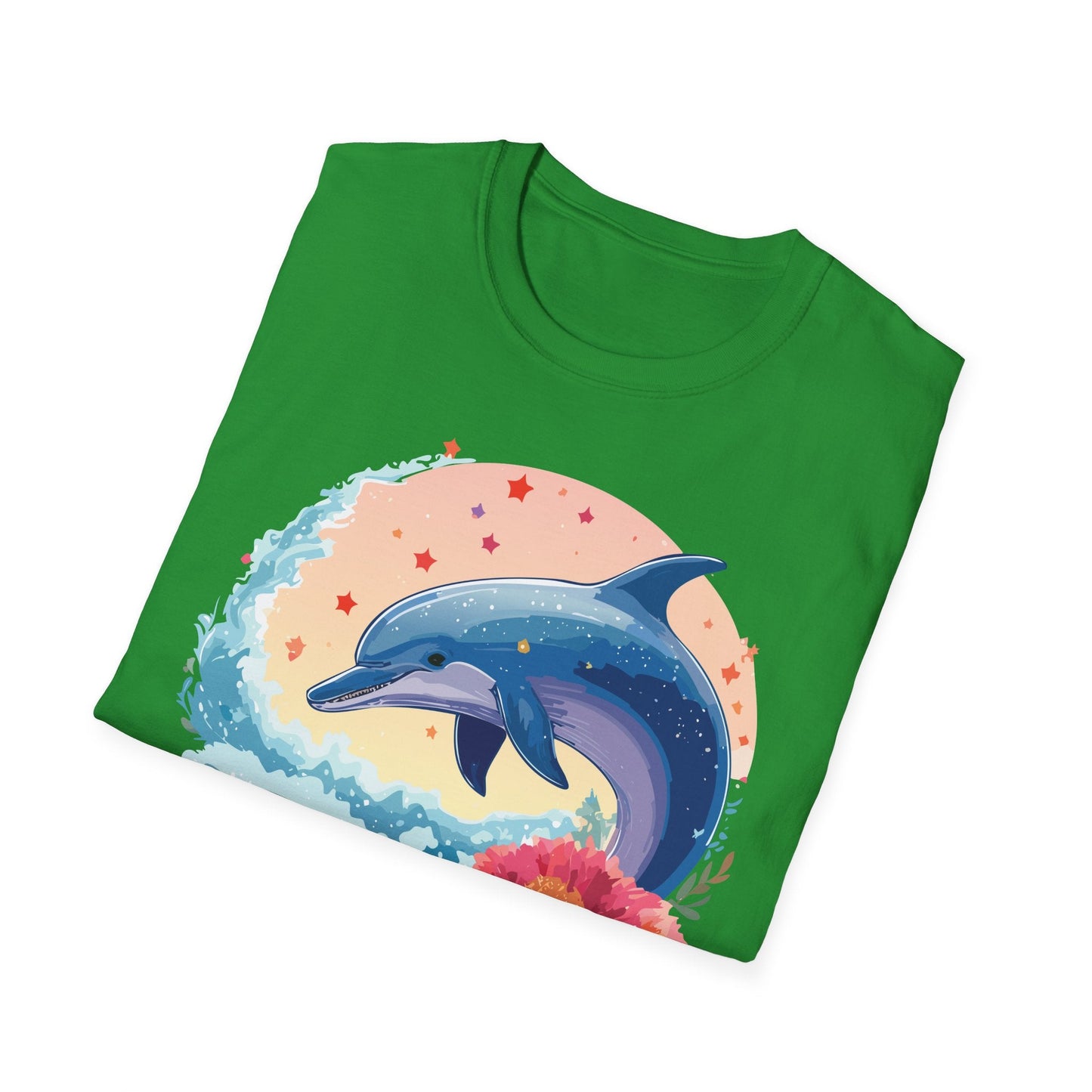 Dolphin Shirts Unisex Tee 100 Percent Ring Spun Cotton Gildan Softstyle 64000 For Everyday Comfort