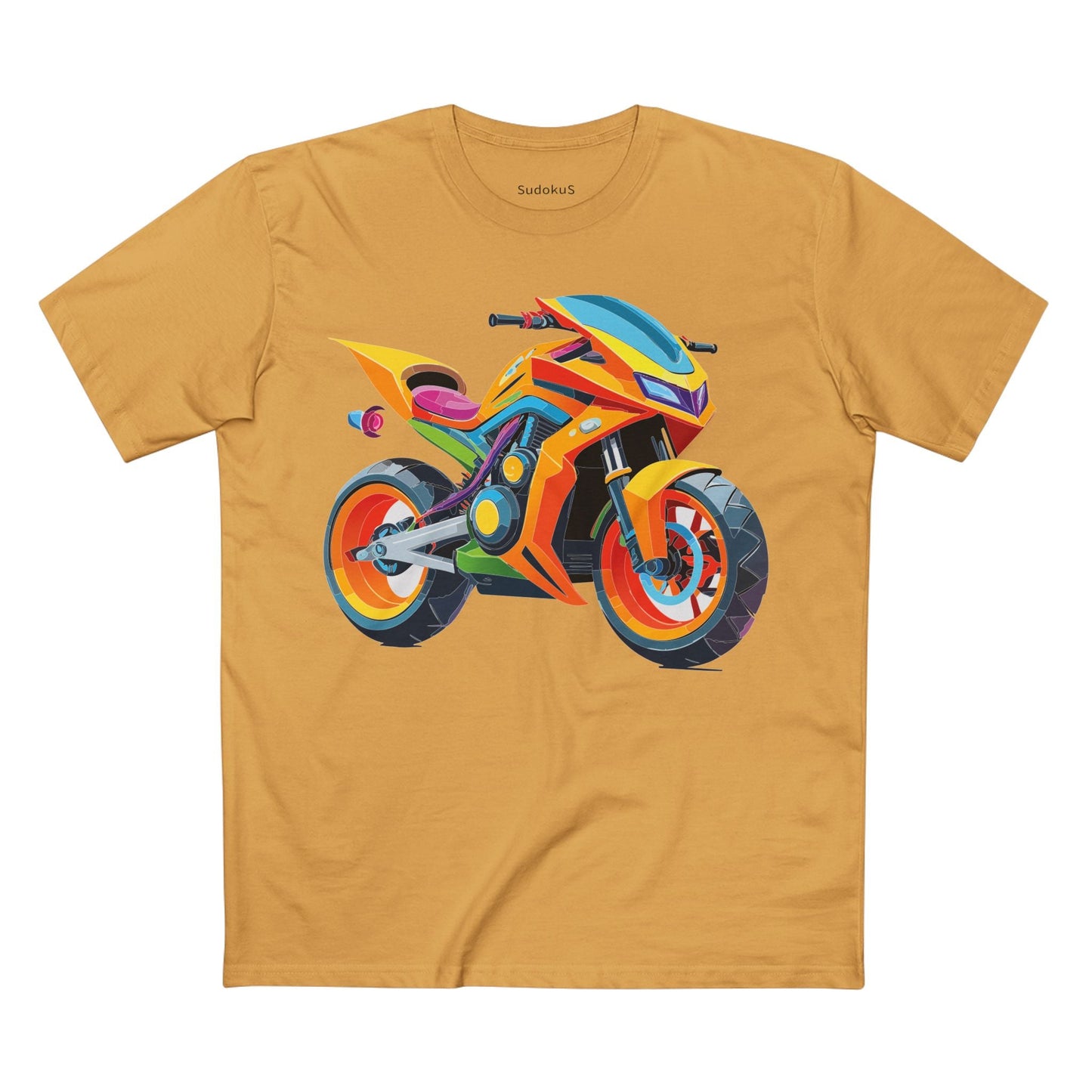 Moto Bike Graphic Unisex 100 Cotton Staple Tee 3