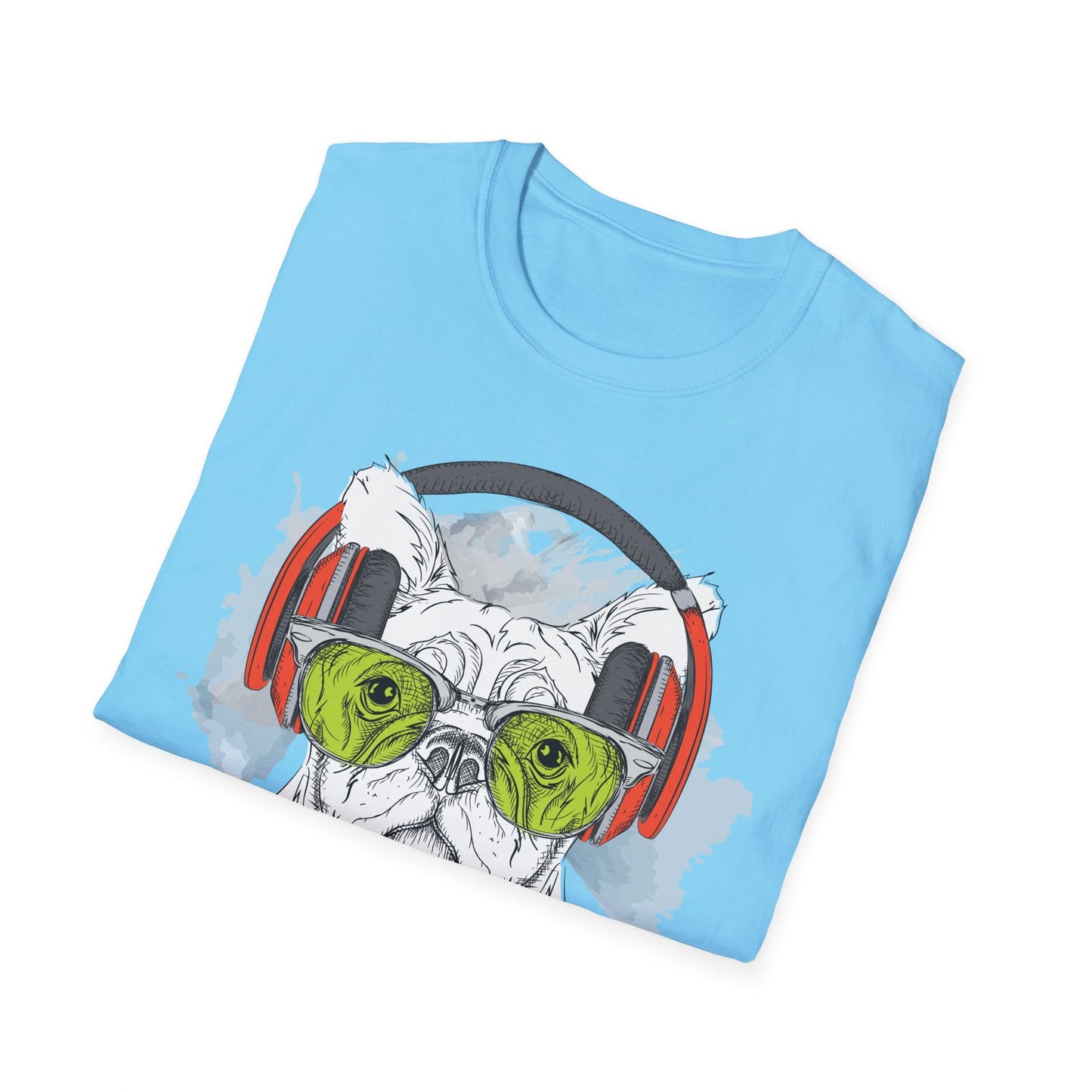 I Love Music Animals Shirt With Headphones Unisex Softstyle Tee 100 Percent Ring Spun Cotton