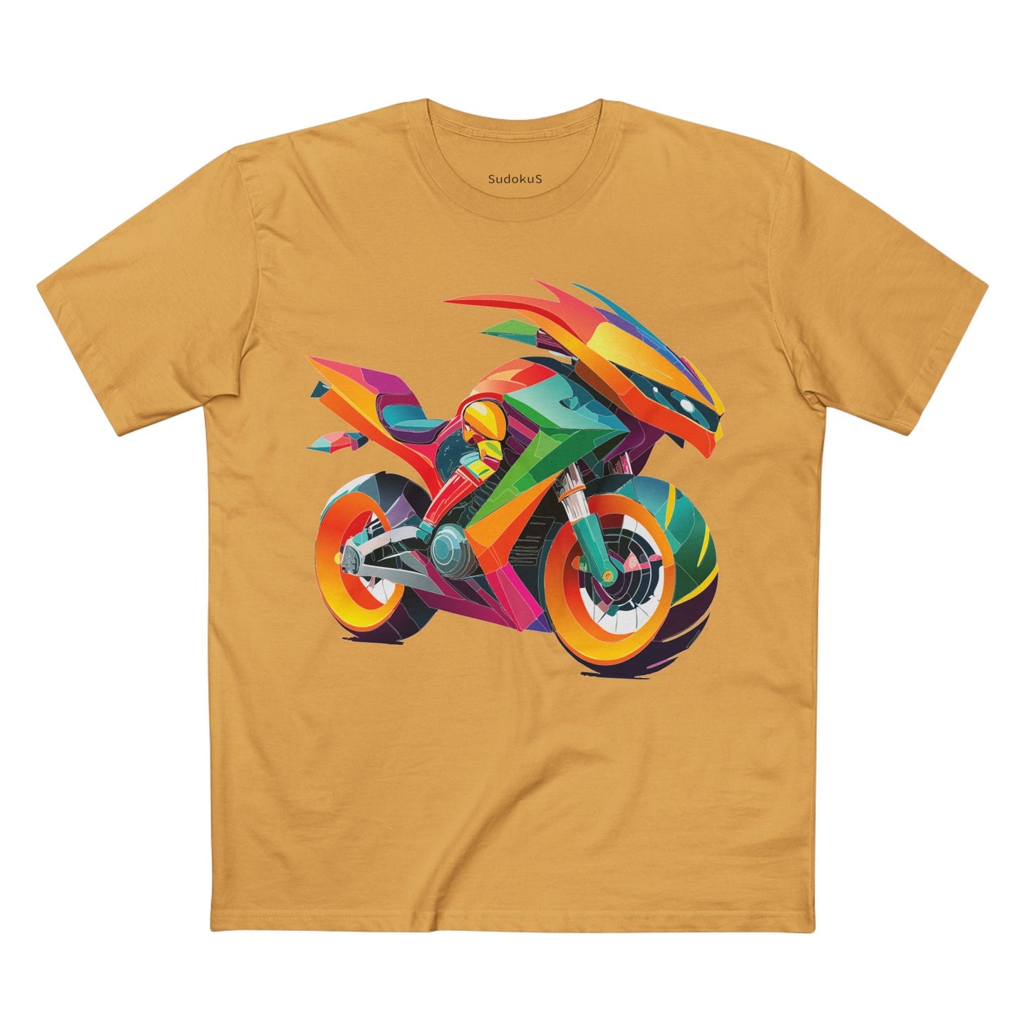 Moto Bike Graphic Unisex 100 Cotton Staple Tee 9