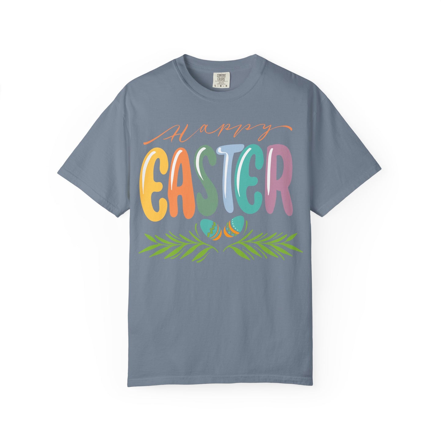 Happy Easter T-Shirt, Tee Shirt with Easter Signature, T Shirt with Easter Prints, Tee Shirt with Easter Design
