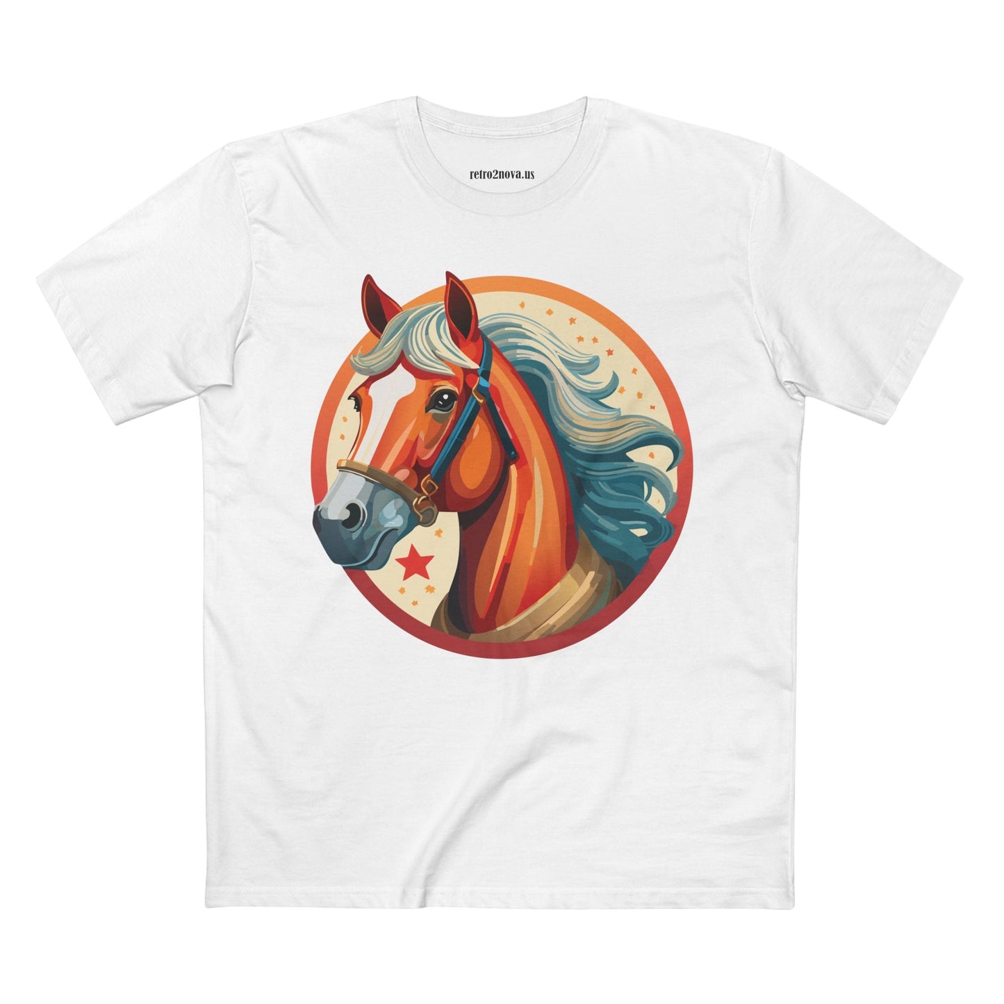 Horse And Animals Unisex Premium Cotton Art Tee Featuring Original Retro2Nova Design From Our Art Collection