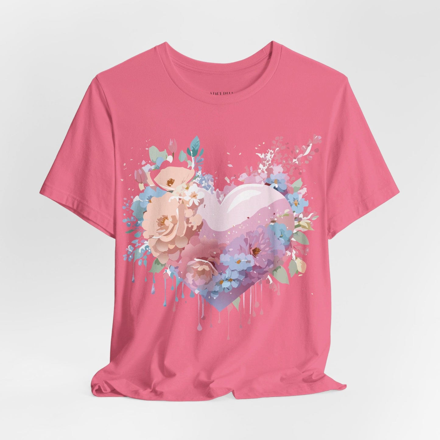 Valentine Day Graphic Unisex 100 Cotton Vintage Artwork with Love and Flower Design Tee 29