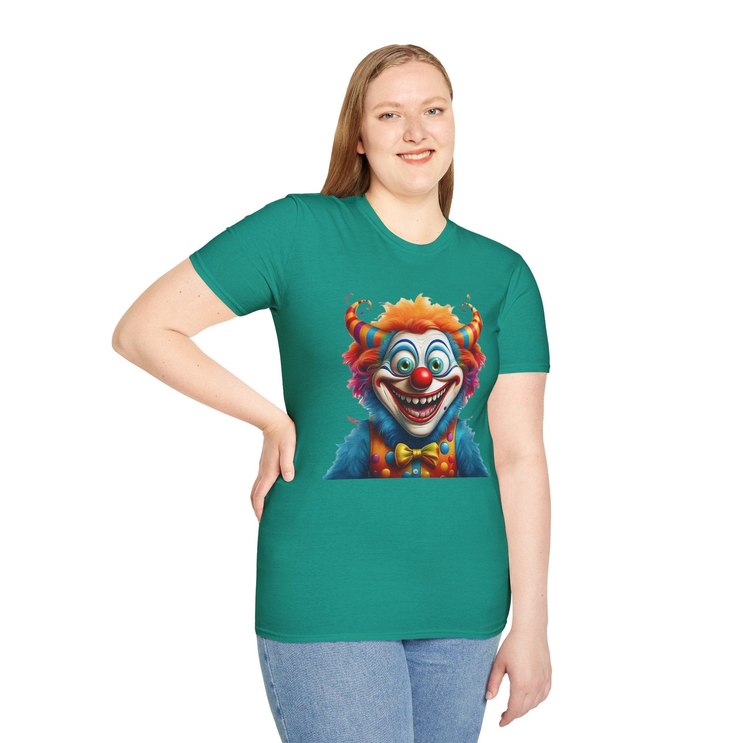 Unisex Clown Shirt Circus Tee Funny Man Shirt Scary Man Shirt Gildan Softstyle 64000