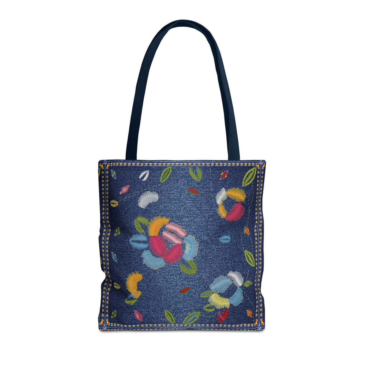 Denim Fabric Imitation Print Unisex Canvas Bag Poly Spun 3 Sizes Tote Bag 158