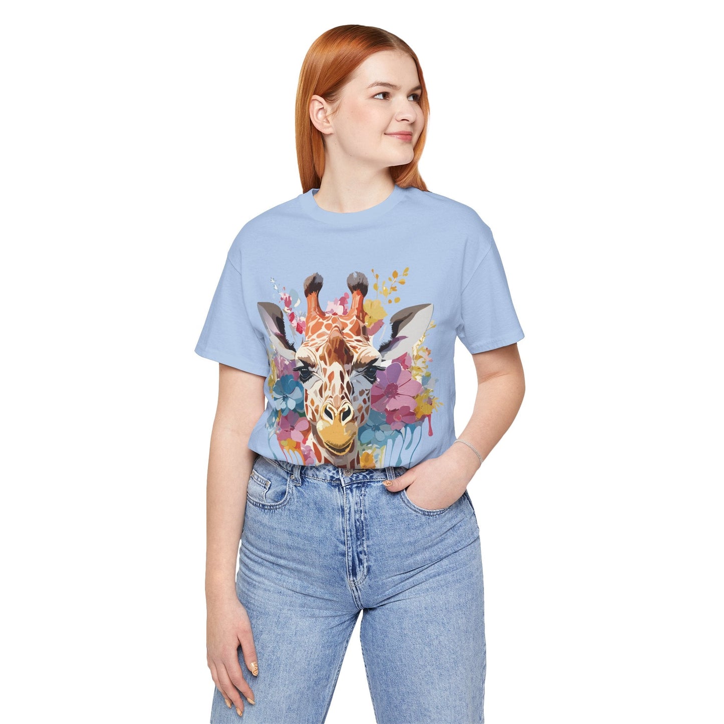 Adelpha Giraffe Graphic Tee Unisex Vintage Inspired Artwork Jersey Short Sleeve