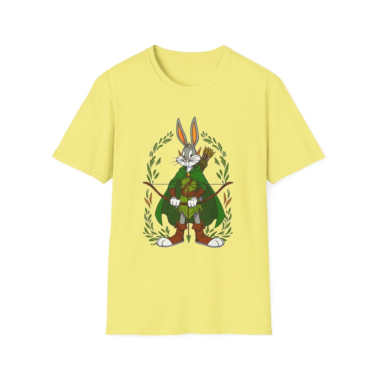Bugs Bunny T Shirt Cartoon Art Tee Unisex Gildan Softstyle 64000 100 Percent Ring Spun Cotton