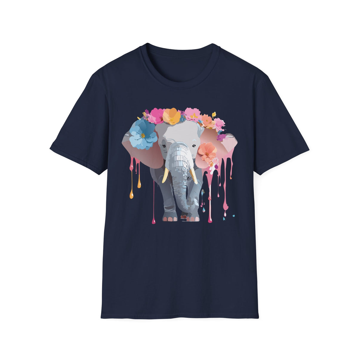 Floral Elephant Tee | Elephant with Flower Crown T-Shirt