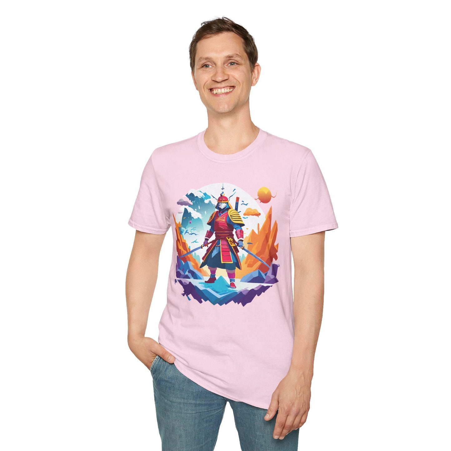 Samurai Shirt Unisex Short Sleeve T Shirt Gildan Softstyle 64000 100 Percent Ring Spun Cotton Tee