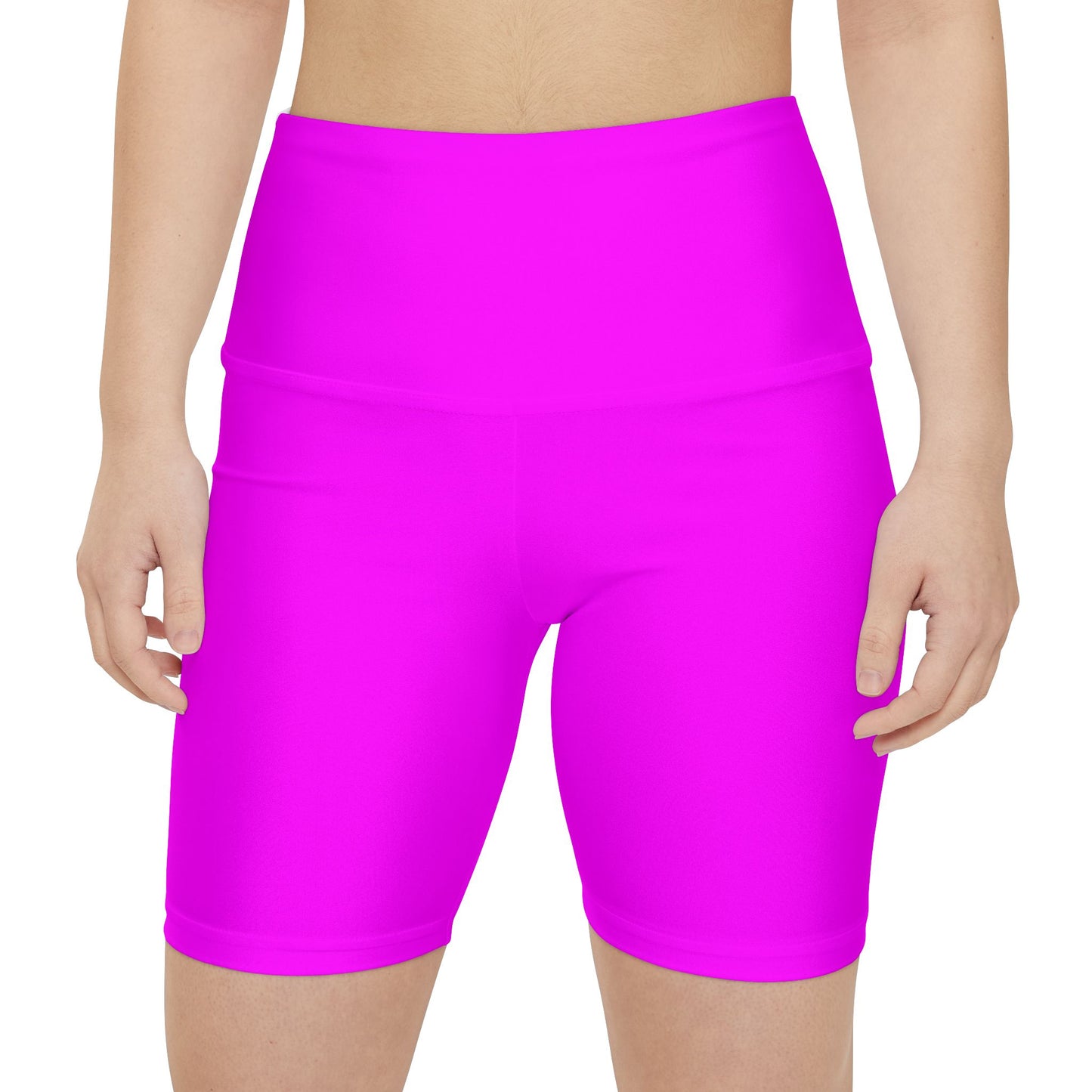 Magenta High-Rise Pink Biker Shorts — Women's Workout Activewear